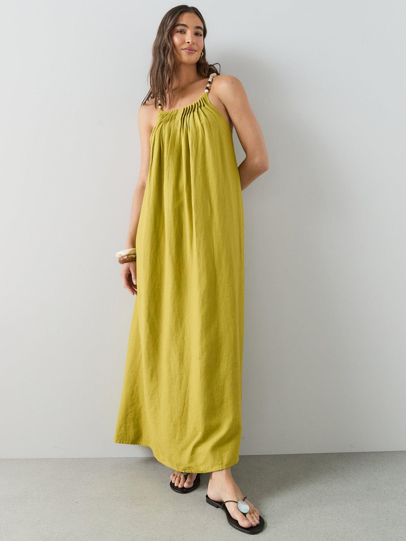 The Very Collection Bead Strap Detail Maxi Dress - Green