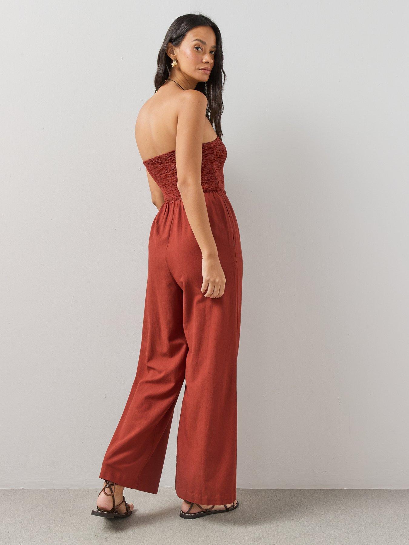 Image 2 of 6 of The Very Collection Shirred Detail Bandeau Jumpsuit