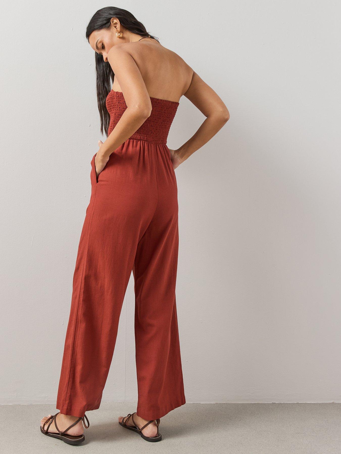 Image 5 of 6 of The Very Collection Shirred Detail Bandeau Jumpsuit