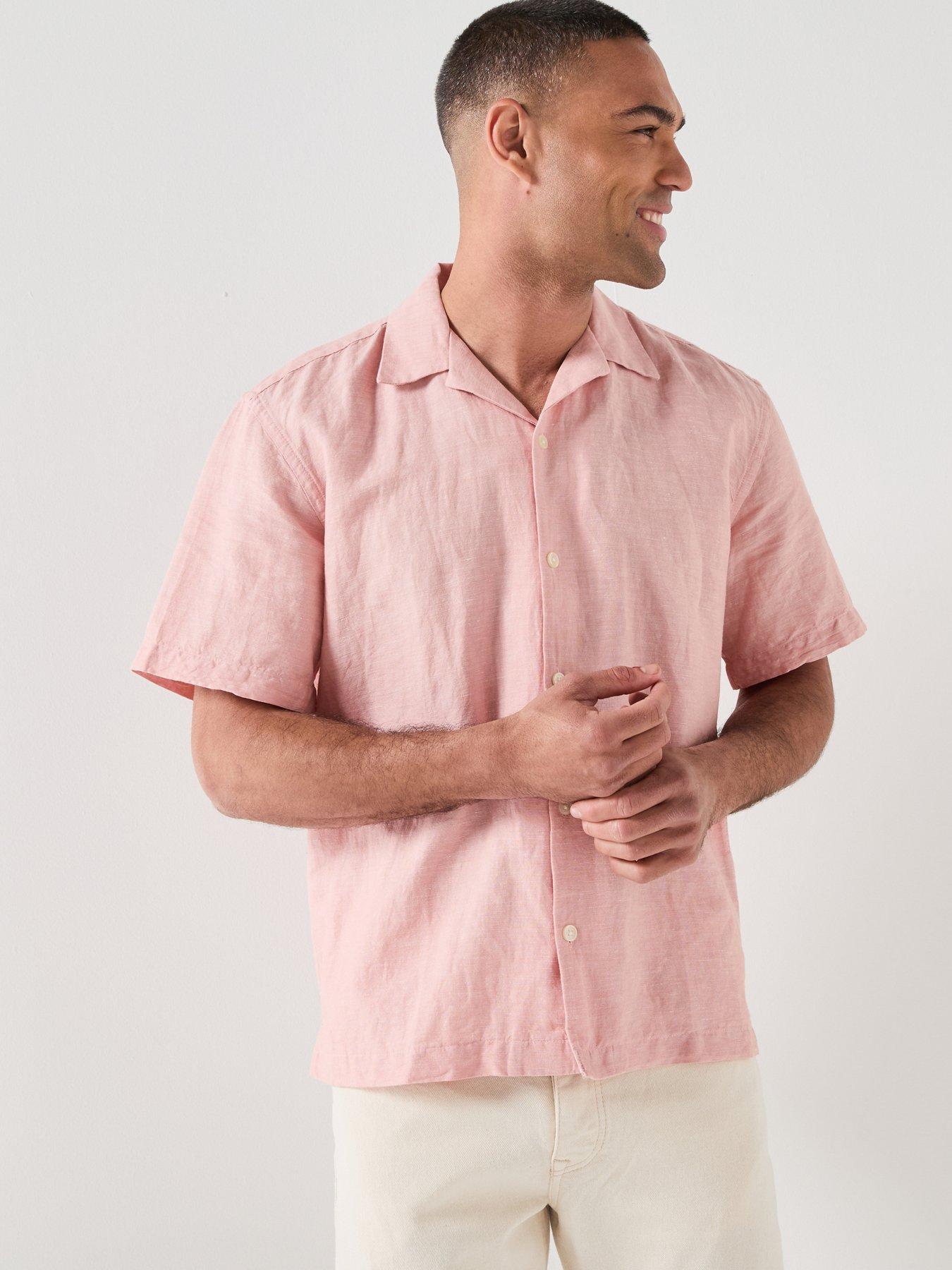selected-clay-short-sleeve-linen-blend-shirt
