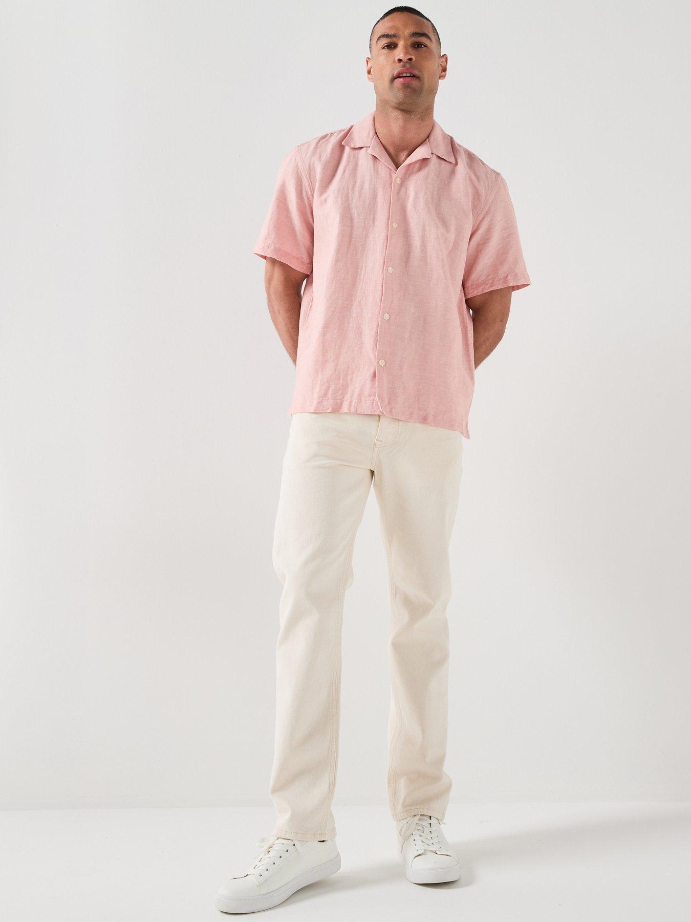 Image 3 of 6 of Selected Clay Short Sleeve Linen Blend Shirt