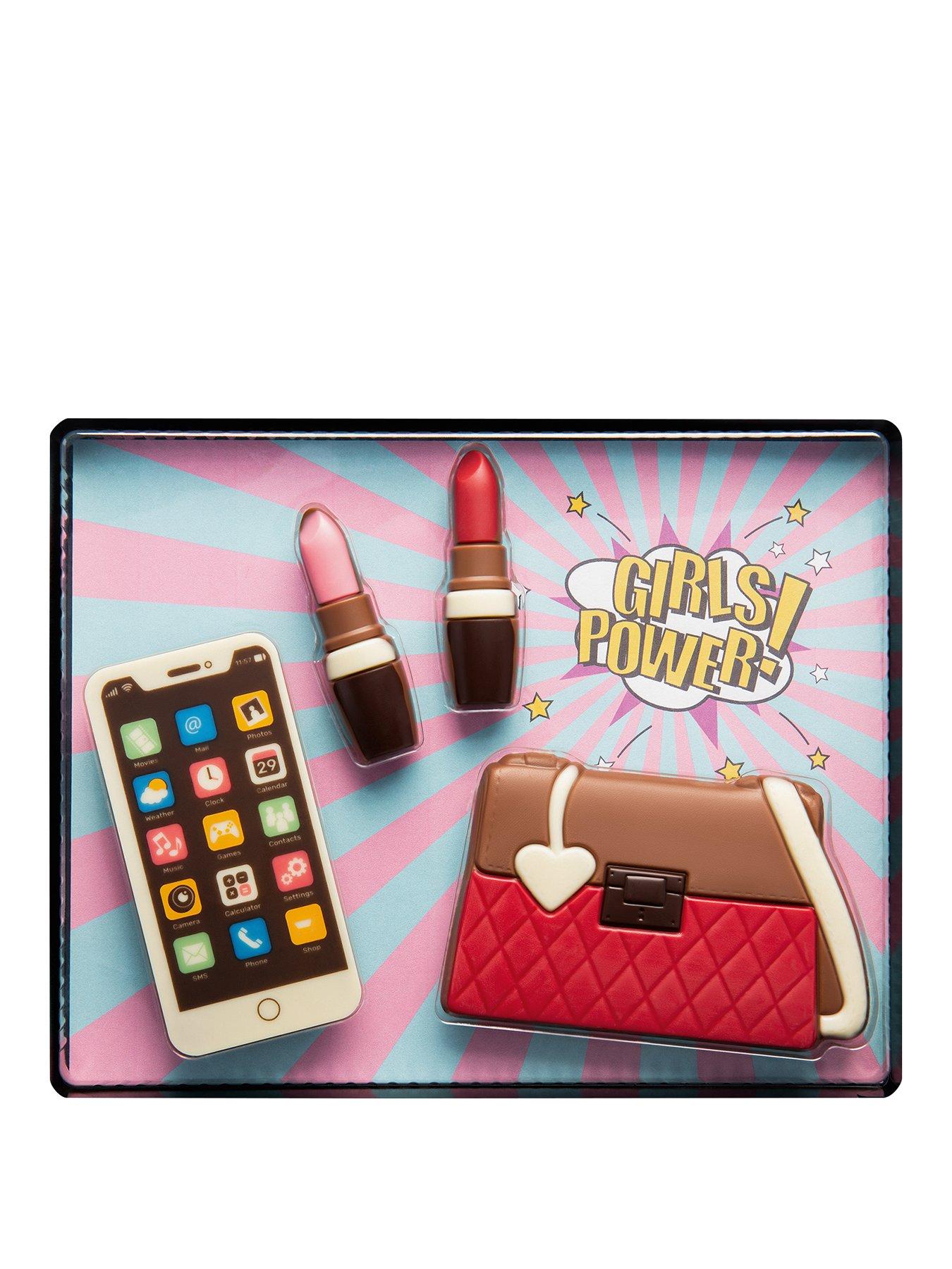 Decorated hollow milk chocolate Girl Power gift set