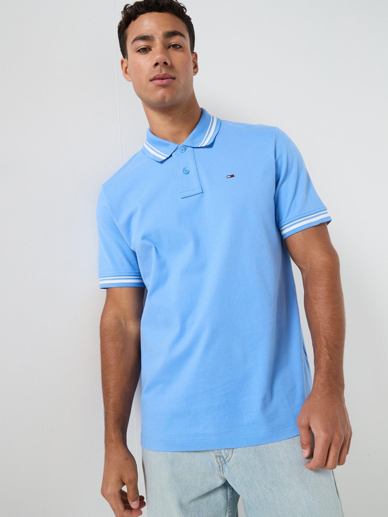 Tommy Jeans Regular Fit Tipped Polo Shirt - Blue Twilight