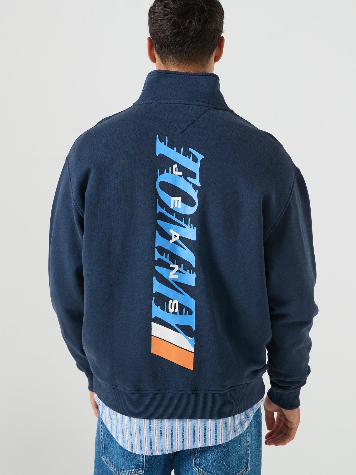 Tommy Jeans Back Graphic Relaxed Half Zip Sweatshirt - Dark Night Navy