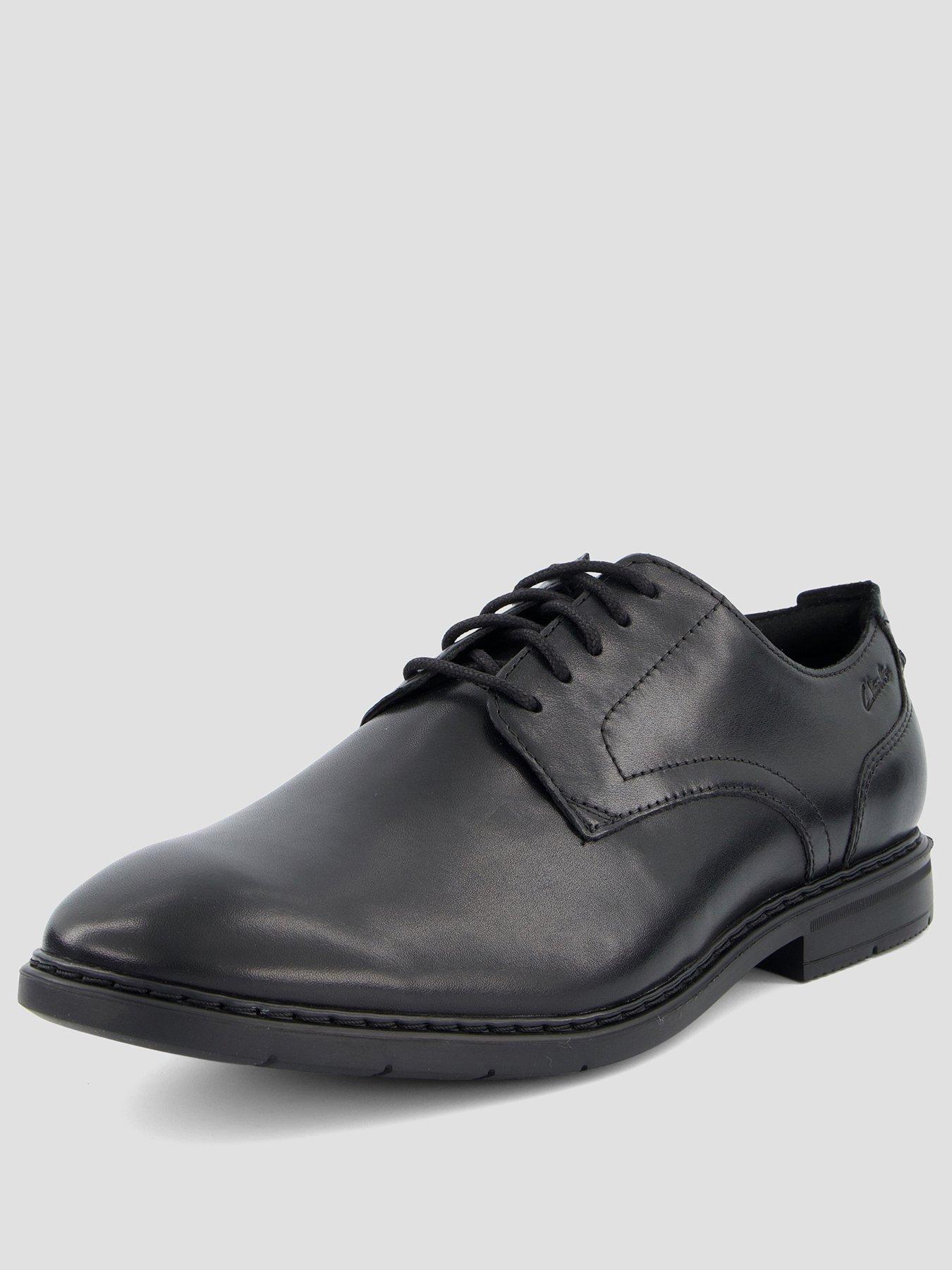  image of clarks-banbury-derby-leather-black