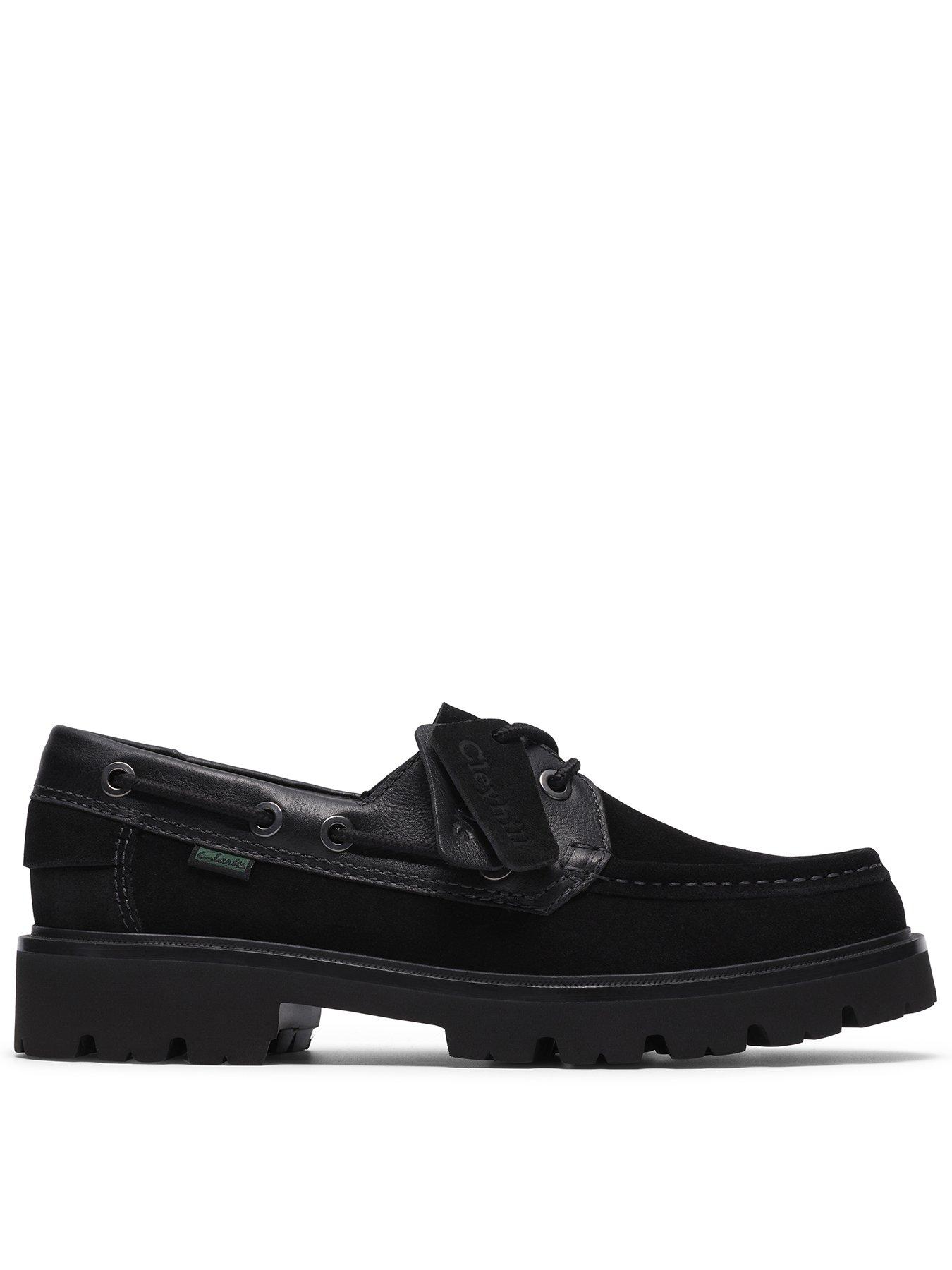  image of clarks-cleyhill-boat-shoe-black