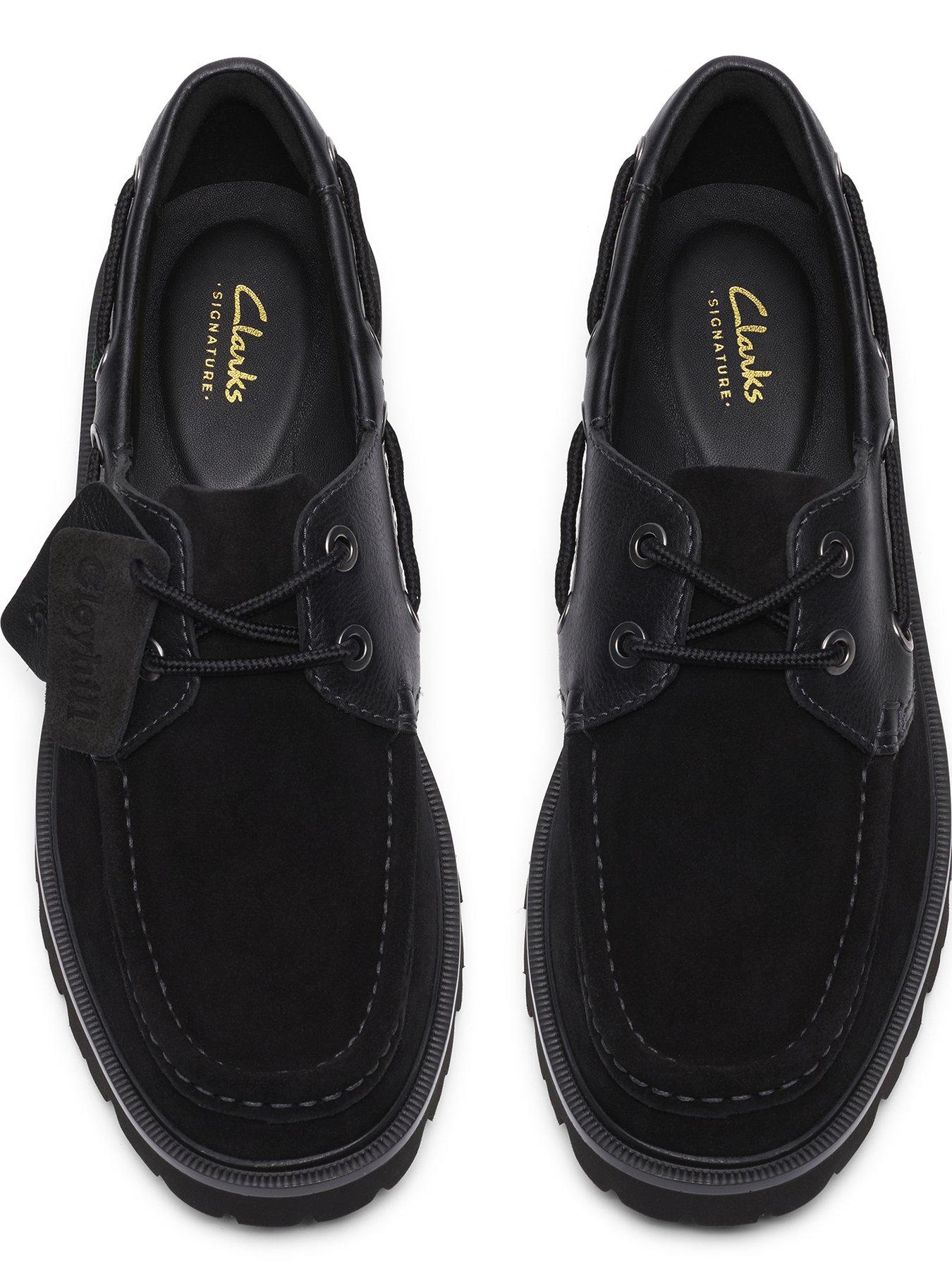  image of clarks-cleyhill-boat-shoe-black