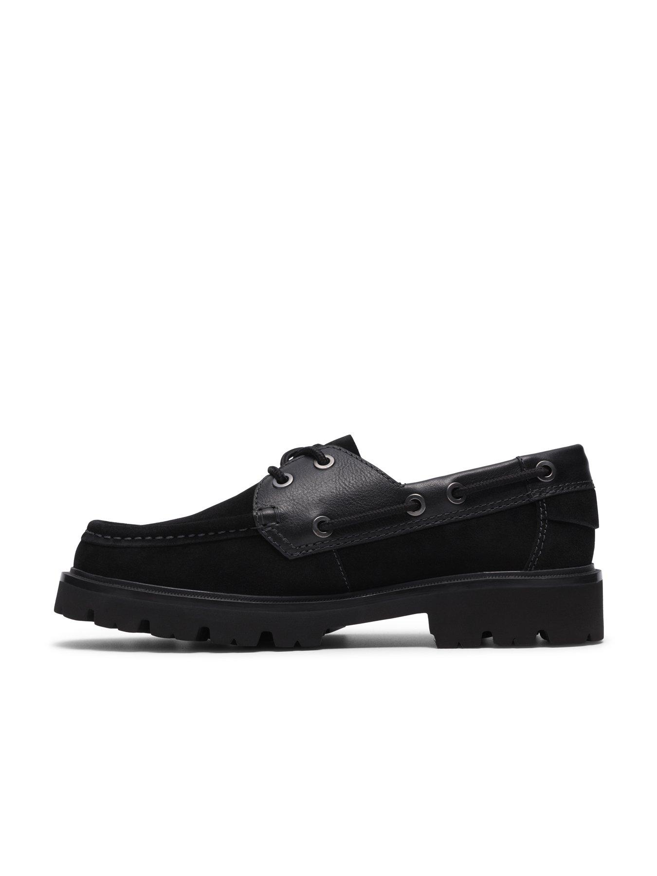  image of clarks-cleyhill-boat-shoe-black