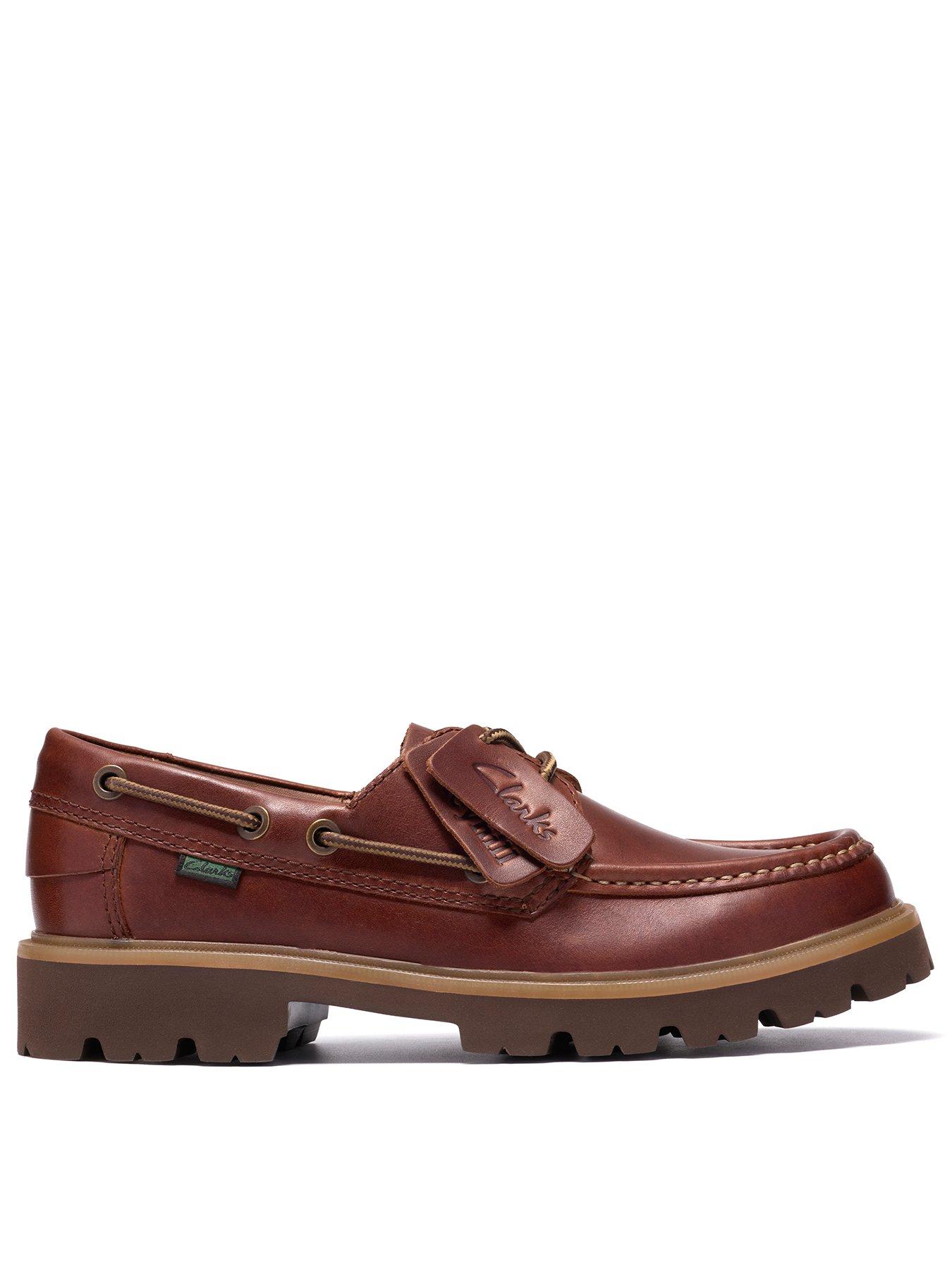 Clarks Cleyhill Boat Leather Shoes - Brown