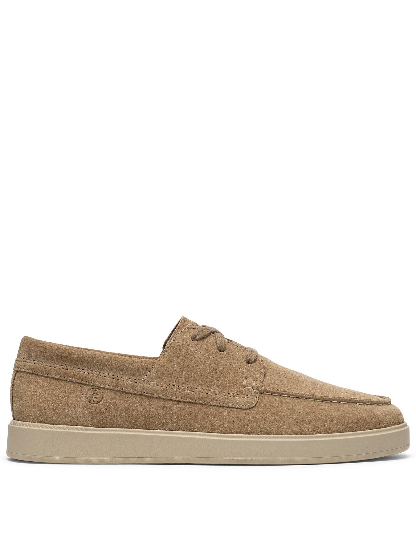 Clarks Lockford Boat Suede Shoe - Beige