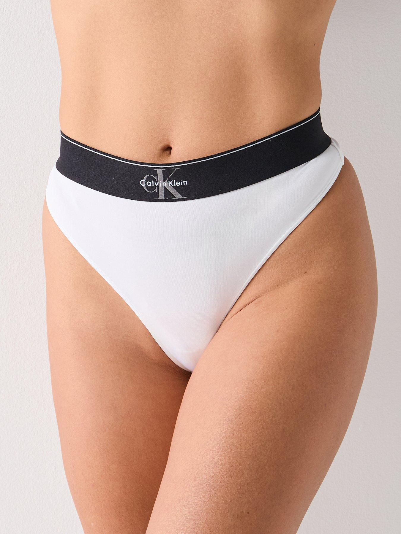 Image 1 of 5 of Calvin Klein Thong - White