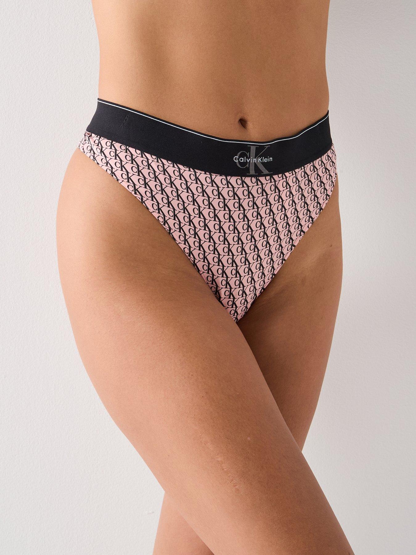 front image of calvin-klein-thong-redwhite