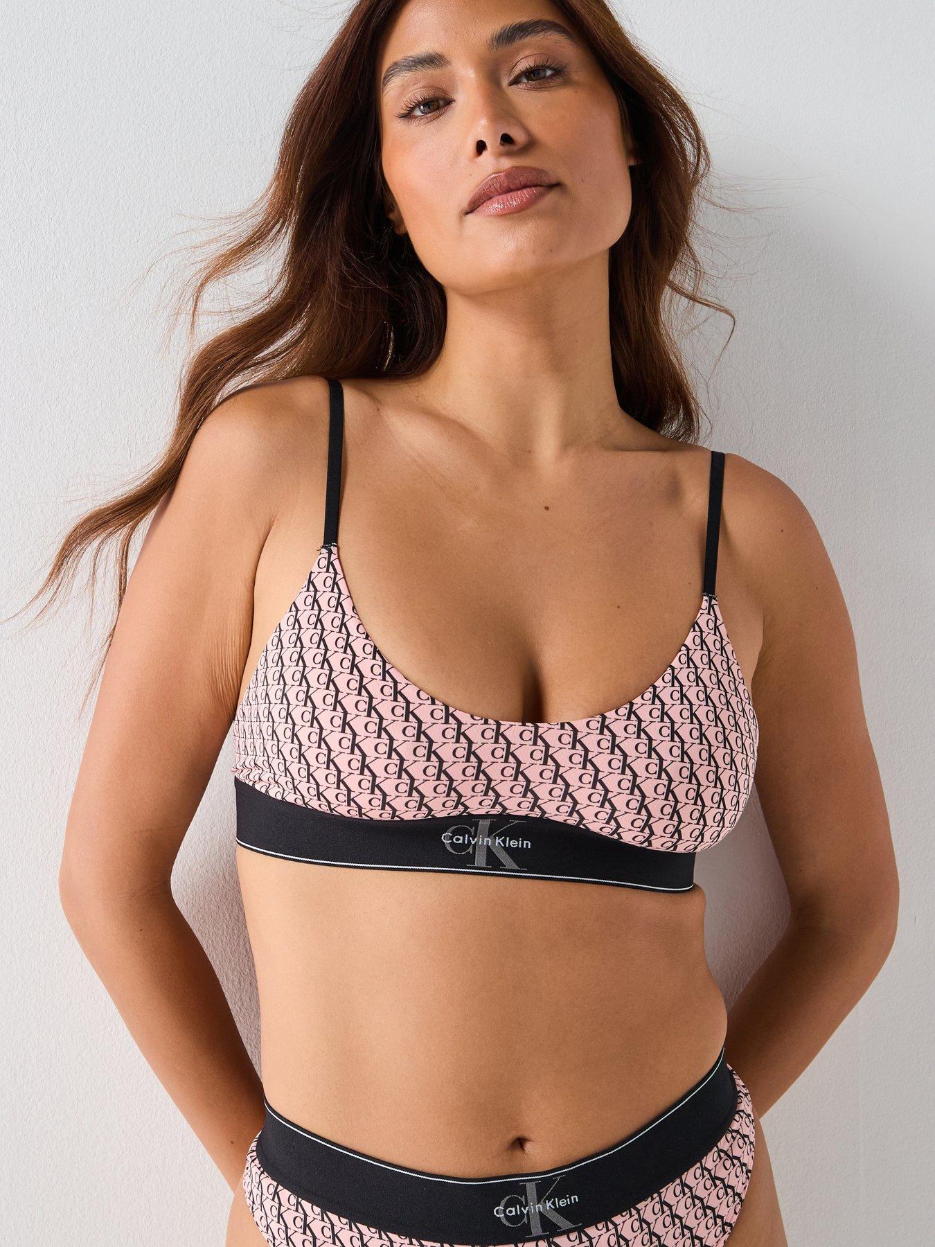  image of calvin-klein-unlined-bralette-redwhite