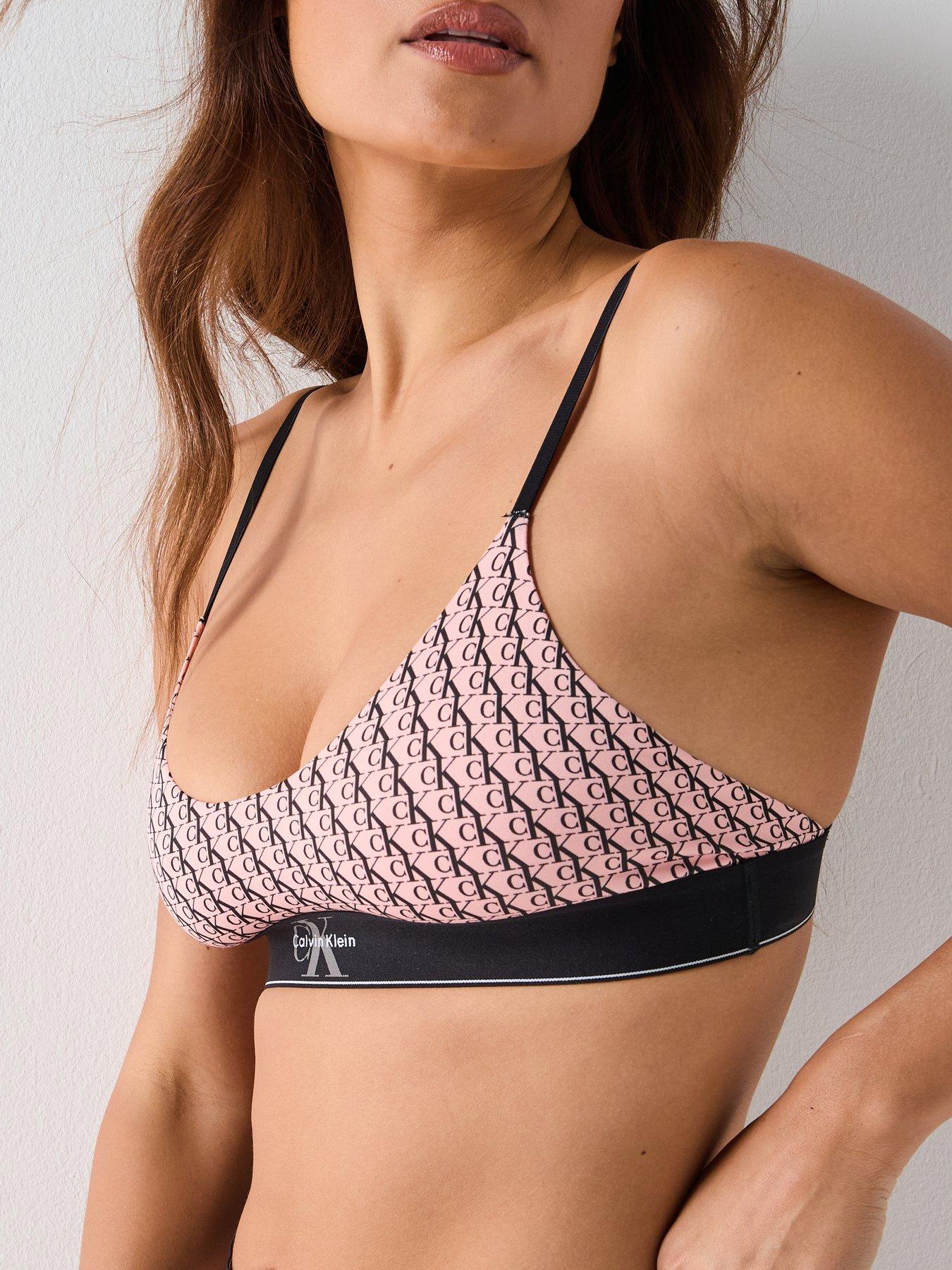  image of calvin-klein-unlined-bralette-redwhite