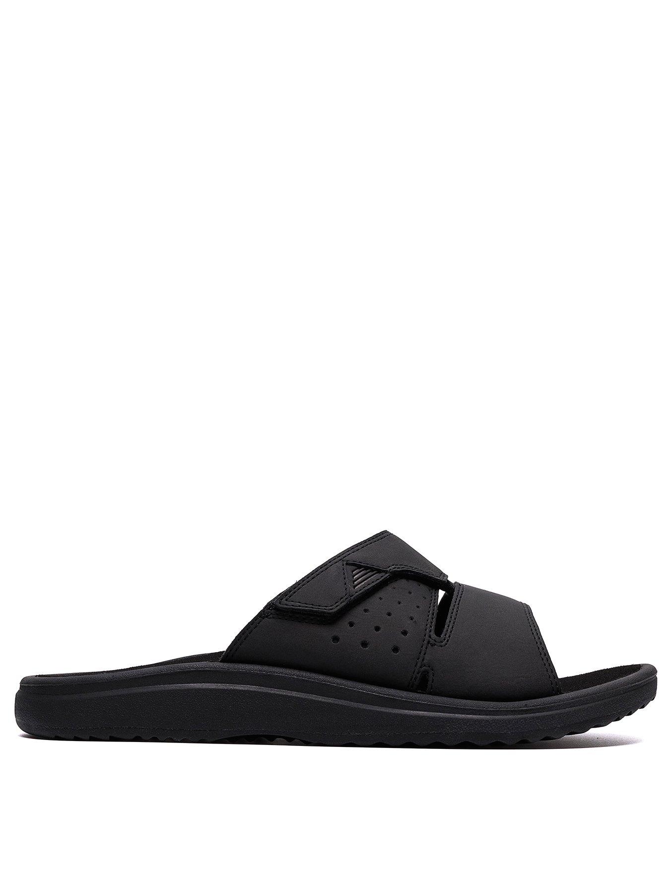 front image of clarks-brinkley-sliders-black