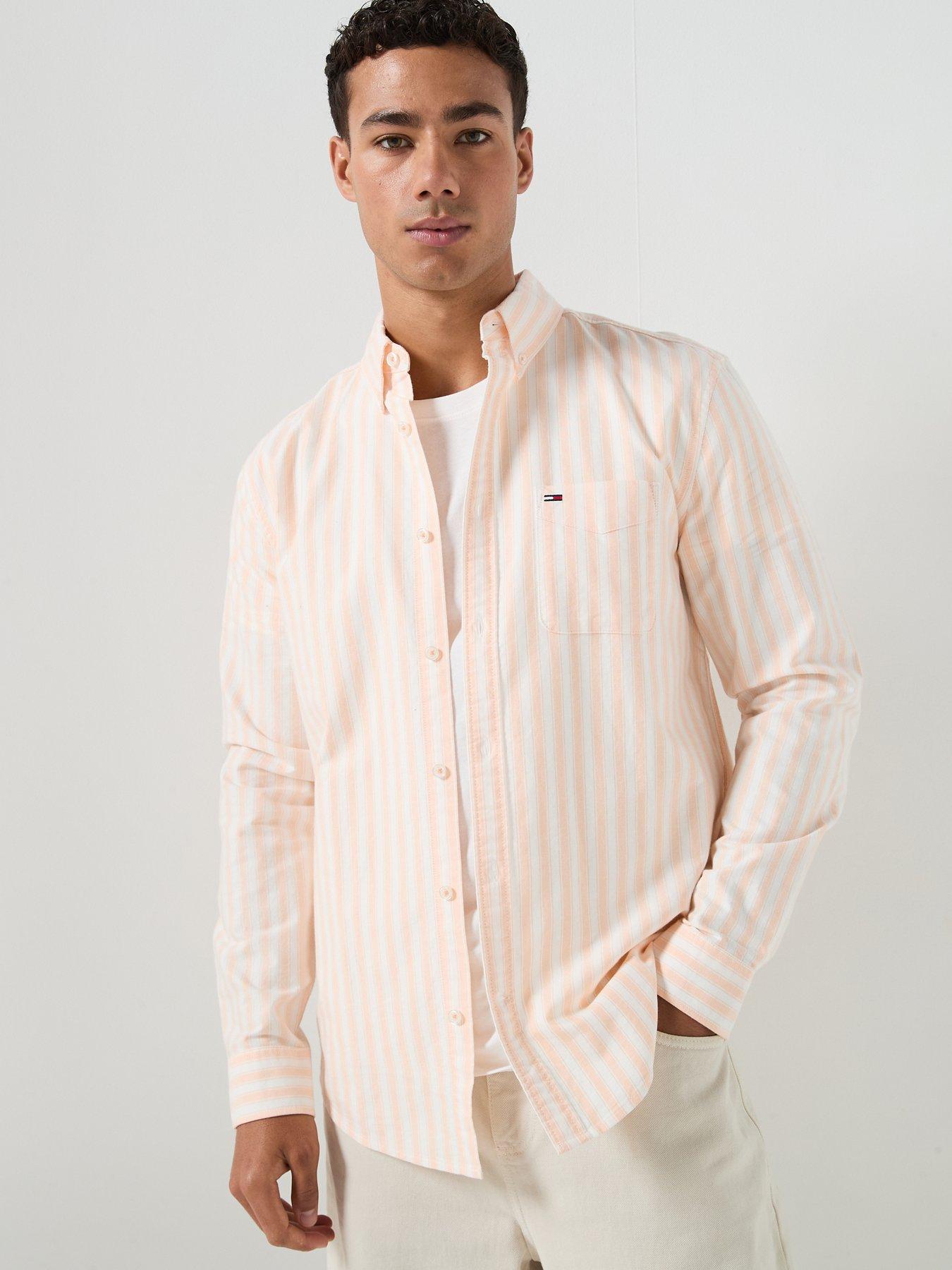 Tommy Jeans Regular Fit Stripe Oxford Shirt - Faded Sun Kiss Stripe