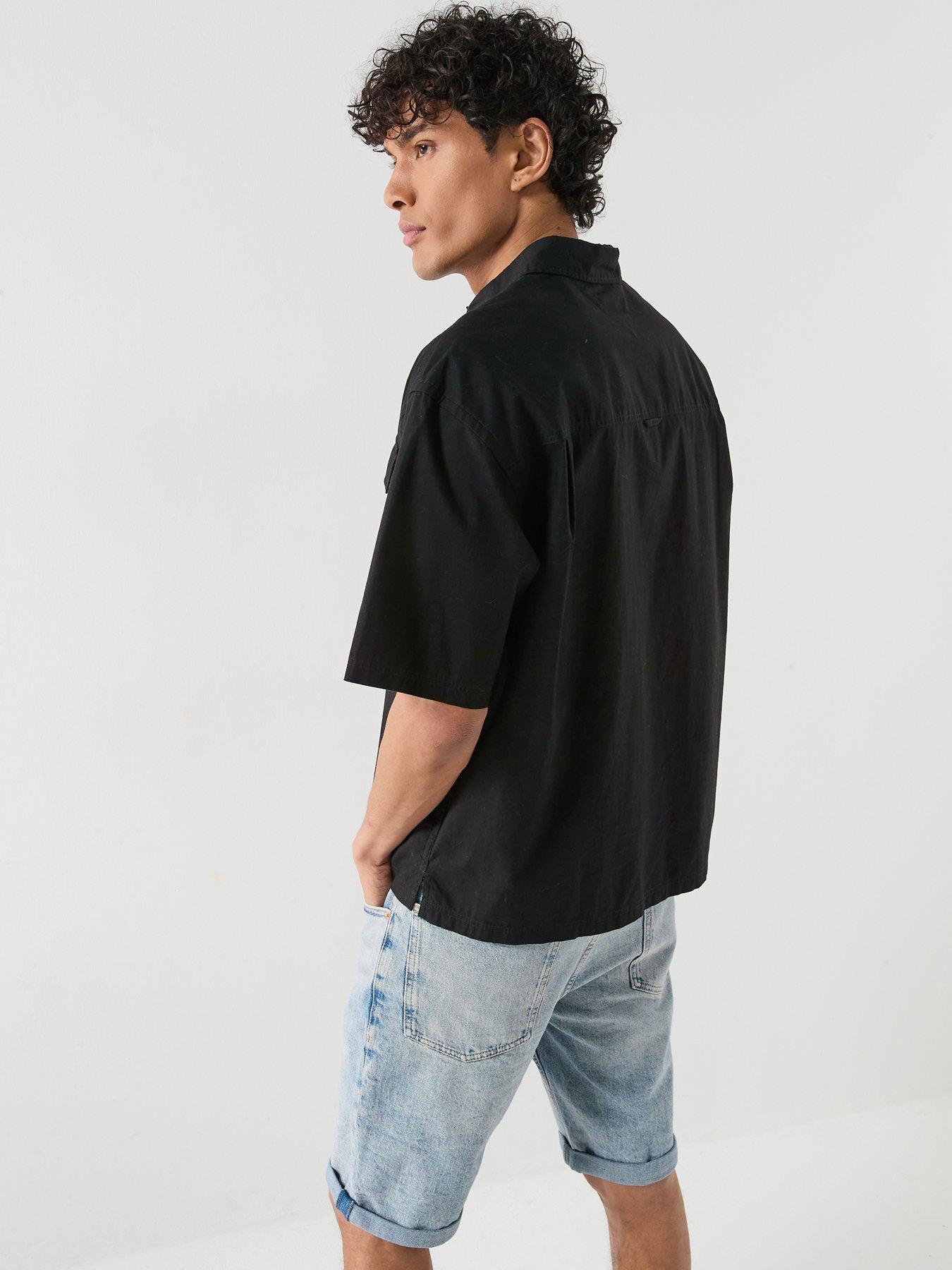 Image 2 of 6 of Tommy Jeans Boxy Skater Shirt - Black