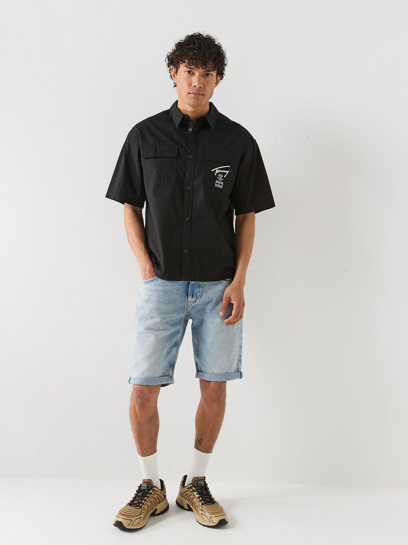 Image 3 of 6 of Tommy Jeans Boxy Skater Shirt - Black