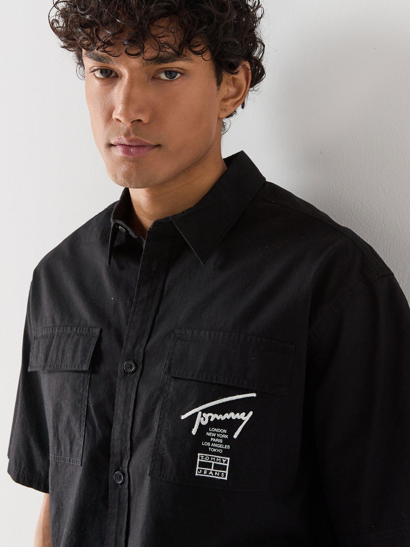 Image 4 of 6 of Tommy Jeans Boxy Skater Shirt - Black