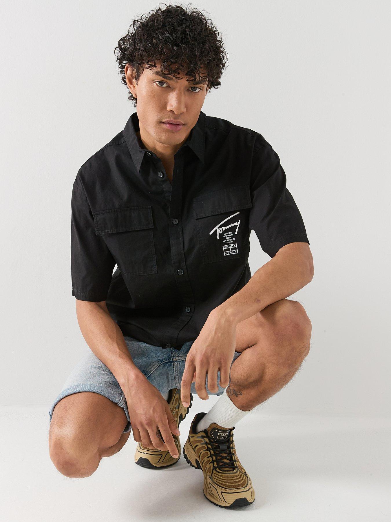 Image 5 of 6 of Tommy Jeans Boxy Skater Shirt - Black
