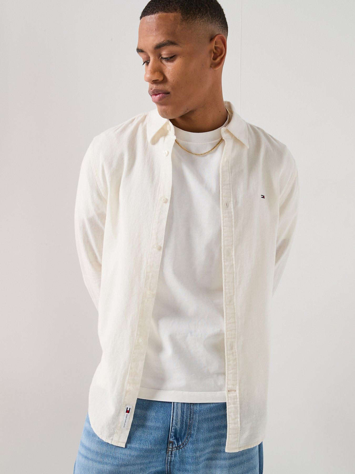 tommy-jeans-linen-blend-plain-shirt-ecru