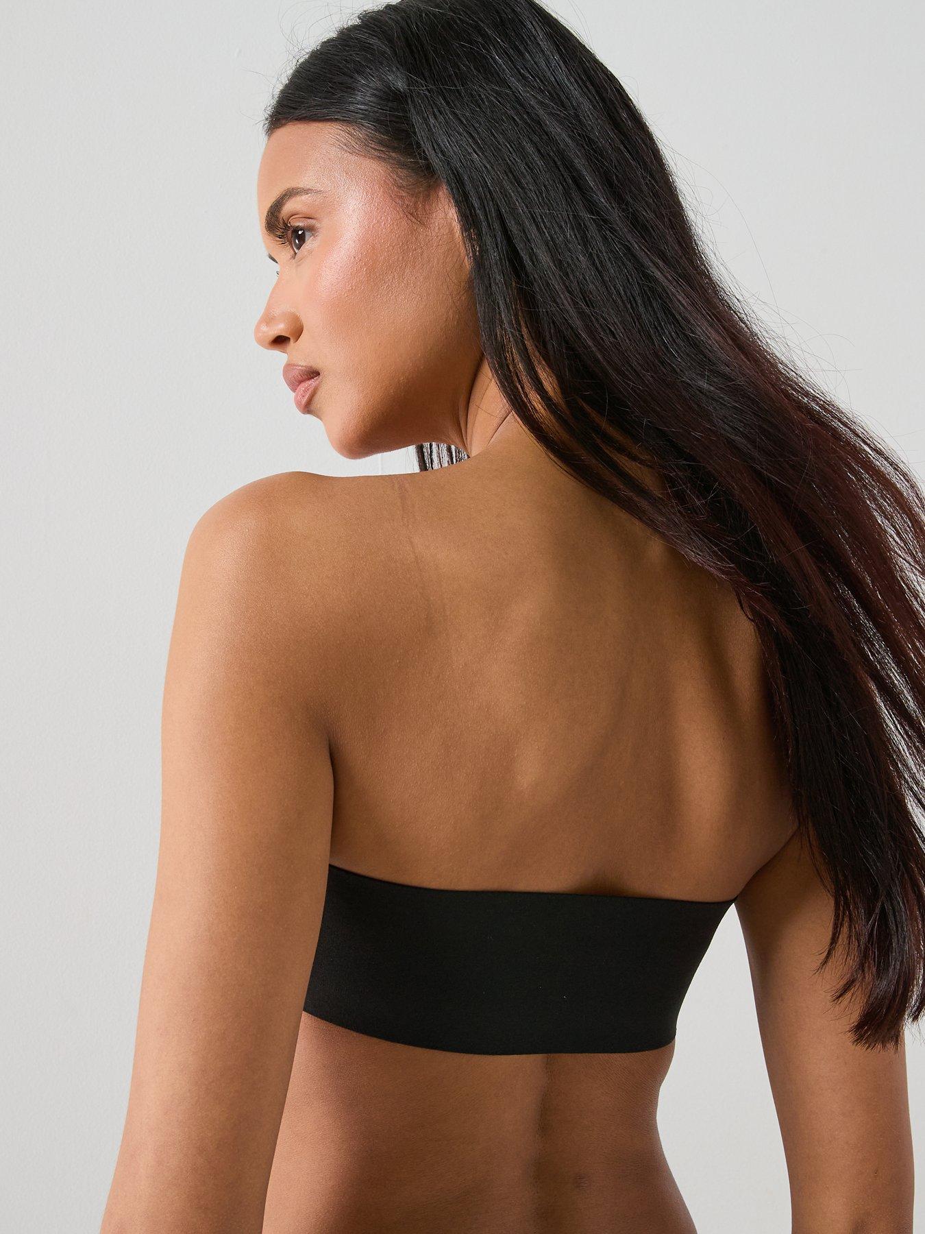  image of calvin-klein-front-clasp-pu-strapless-black