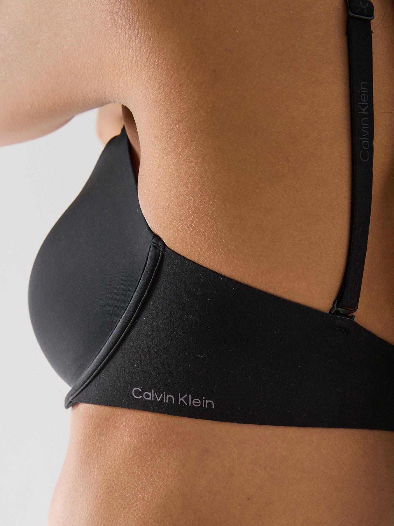 Image 4 of 6 of Calvin Klein Lightly Lined Plunge - Black