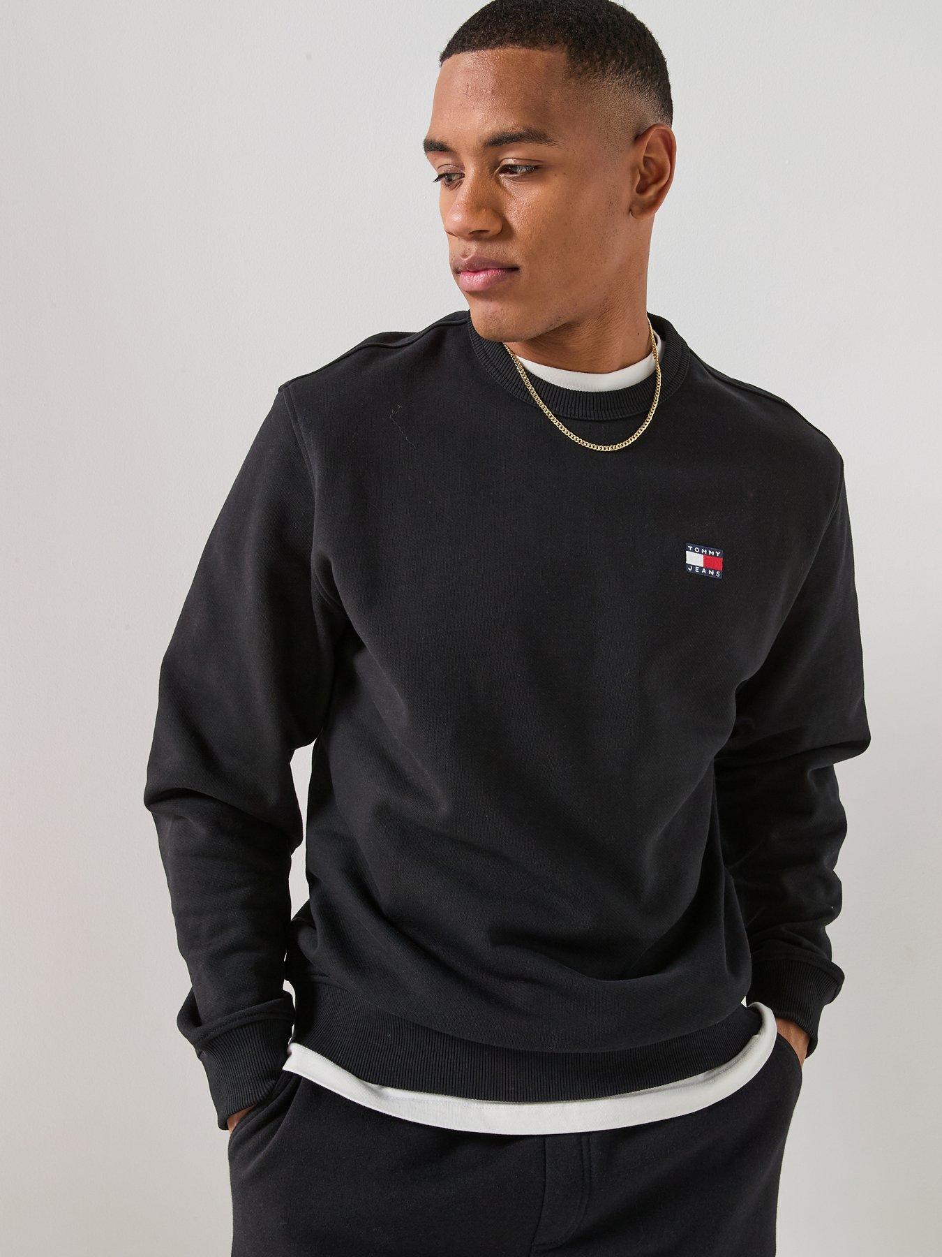 Tommy Jeans Regular Fit Badge Crew Sweater - Black