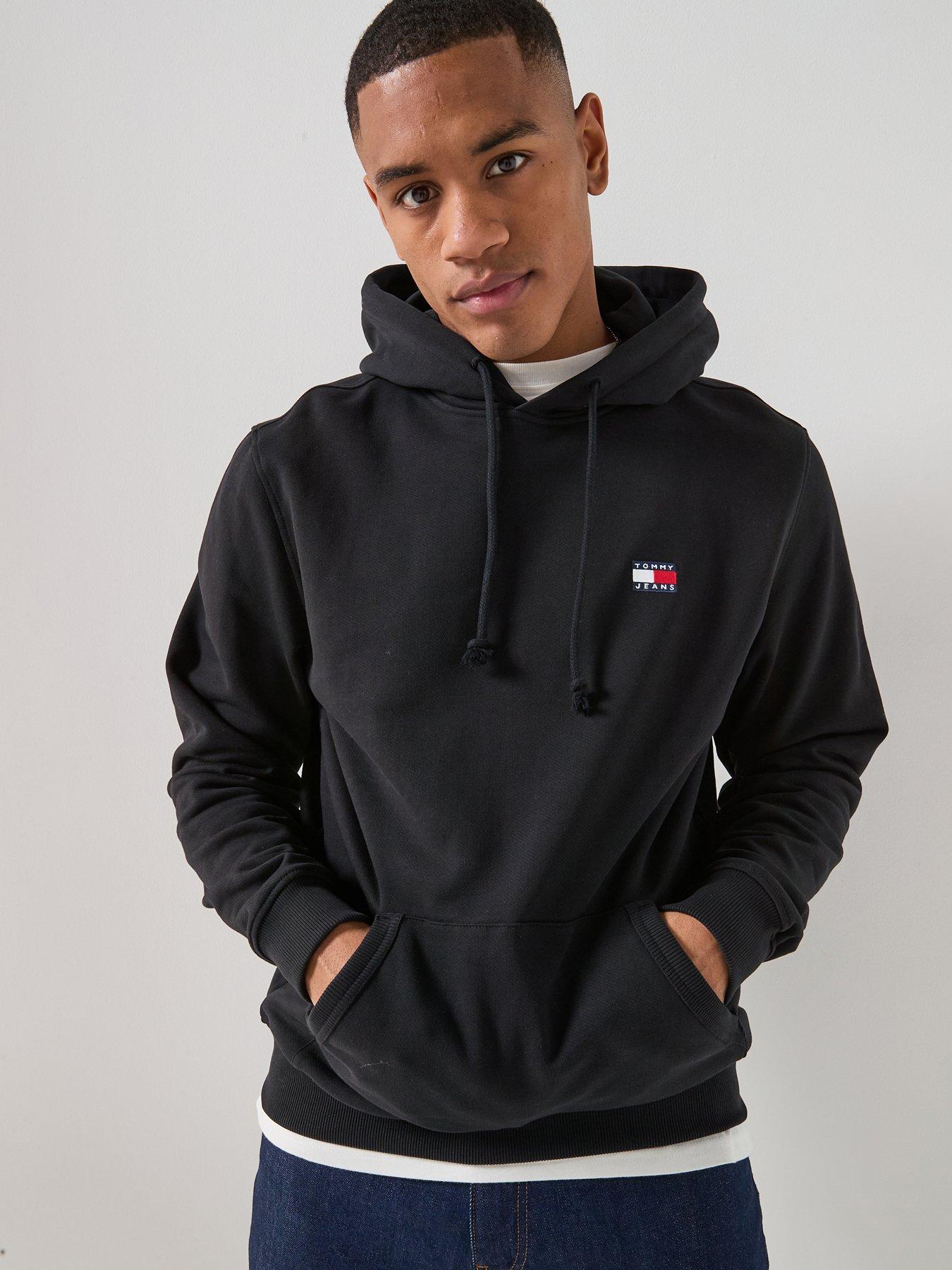 Tommy Jeans Regular Fit Badge Hoodie Pullover Hoodie - Black