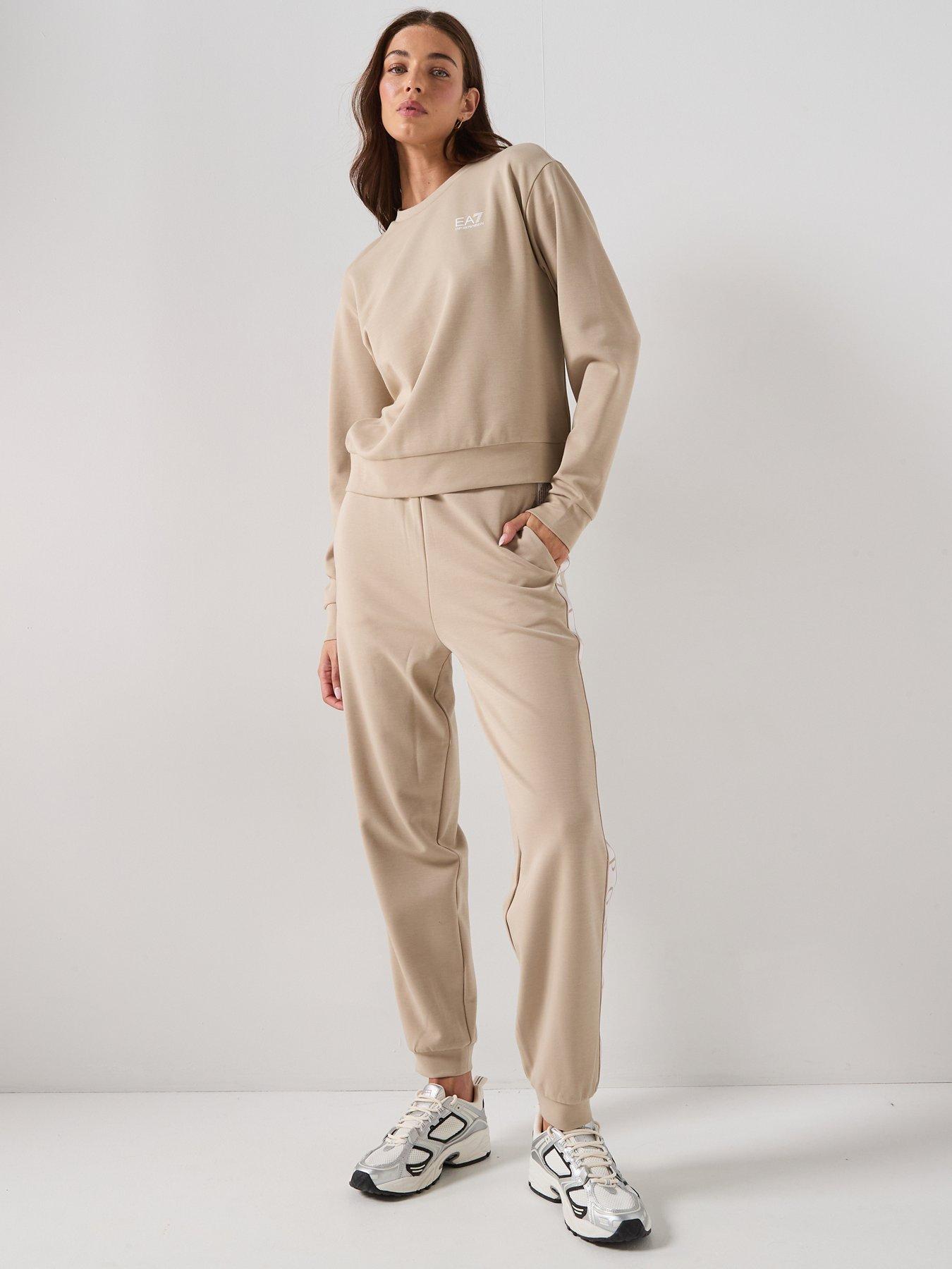 EA7 Emporio Armani Natural Ventus7 Technical tracksuit- Beige