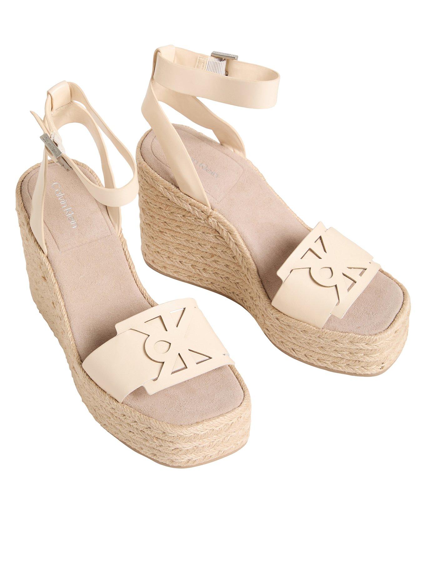 Calvin Klein Wedge Espadrille 70 Sandals- Beige