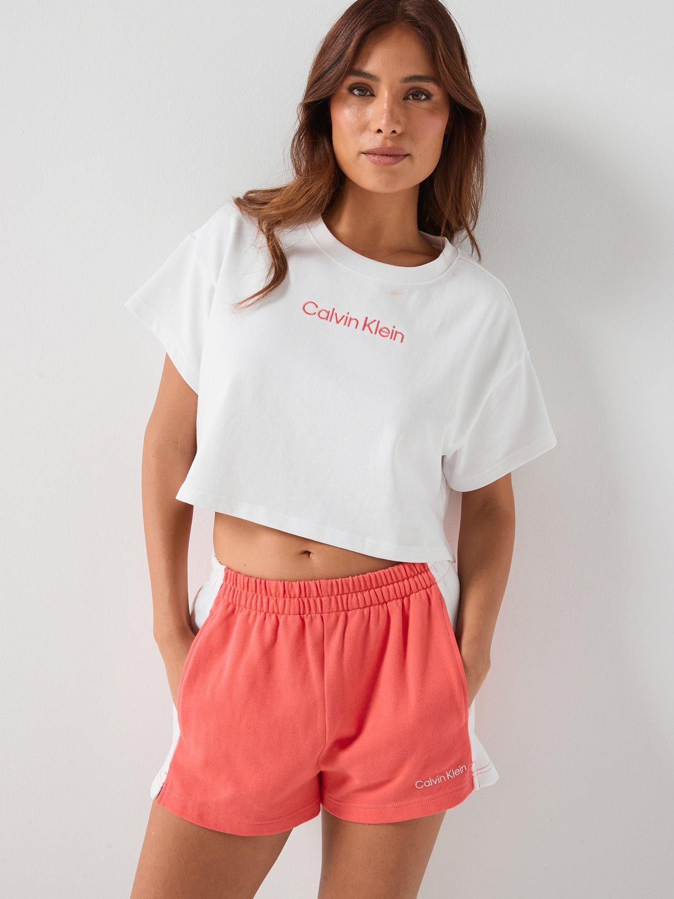 Calvin Klein Cropped Logo T-Shirt - White
