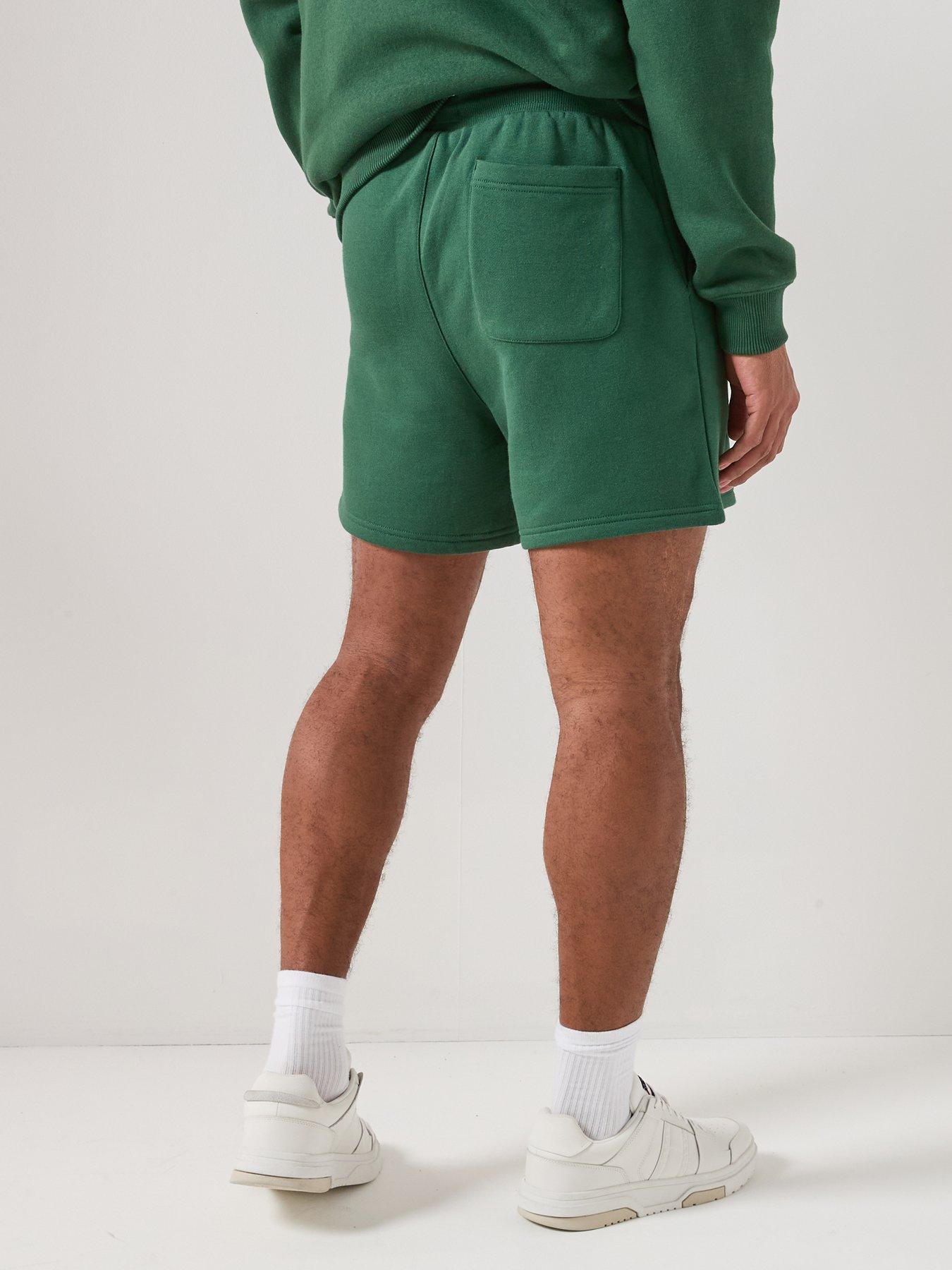  image of tommy-jeans-jeans-essential-flag-sweat-shorts-dark-green