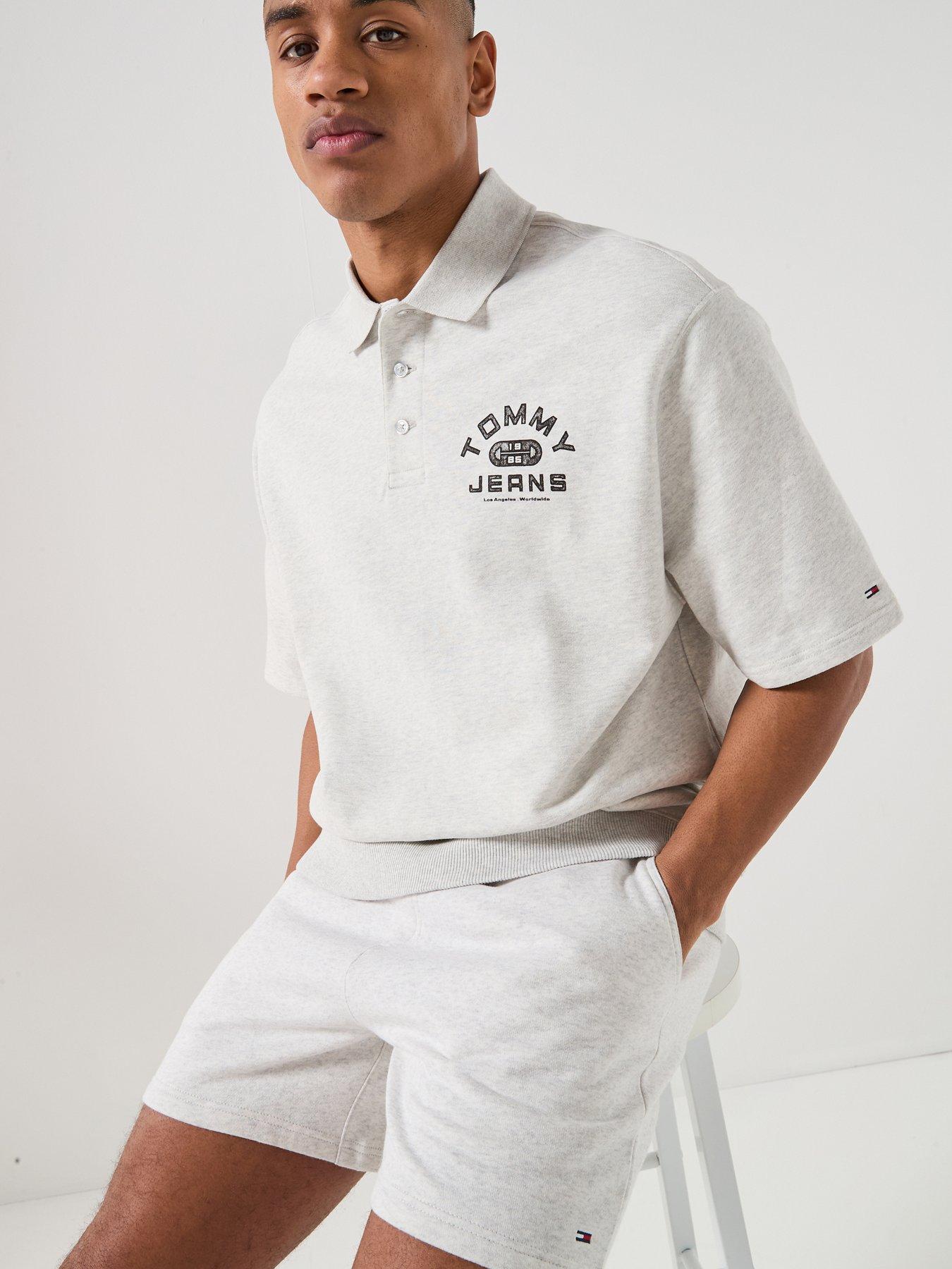 Image 4 of 5 of Tommy Jeans S Flag Sweat Shorts - Grey