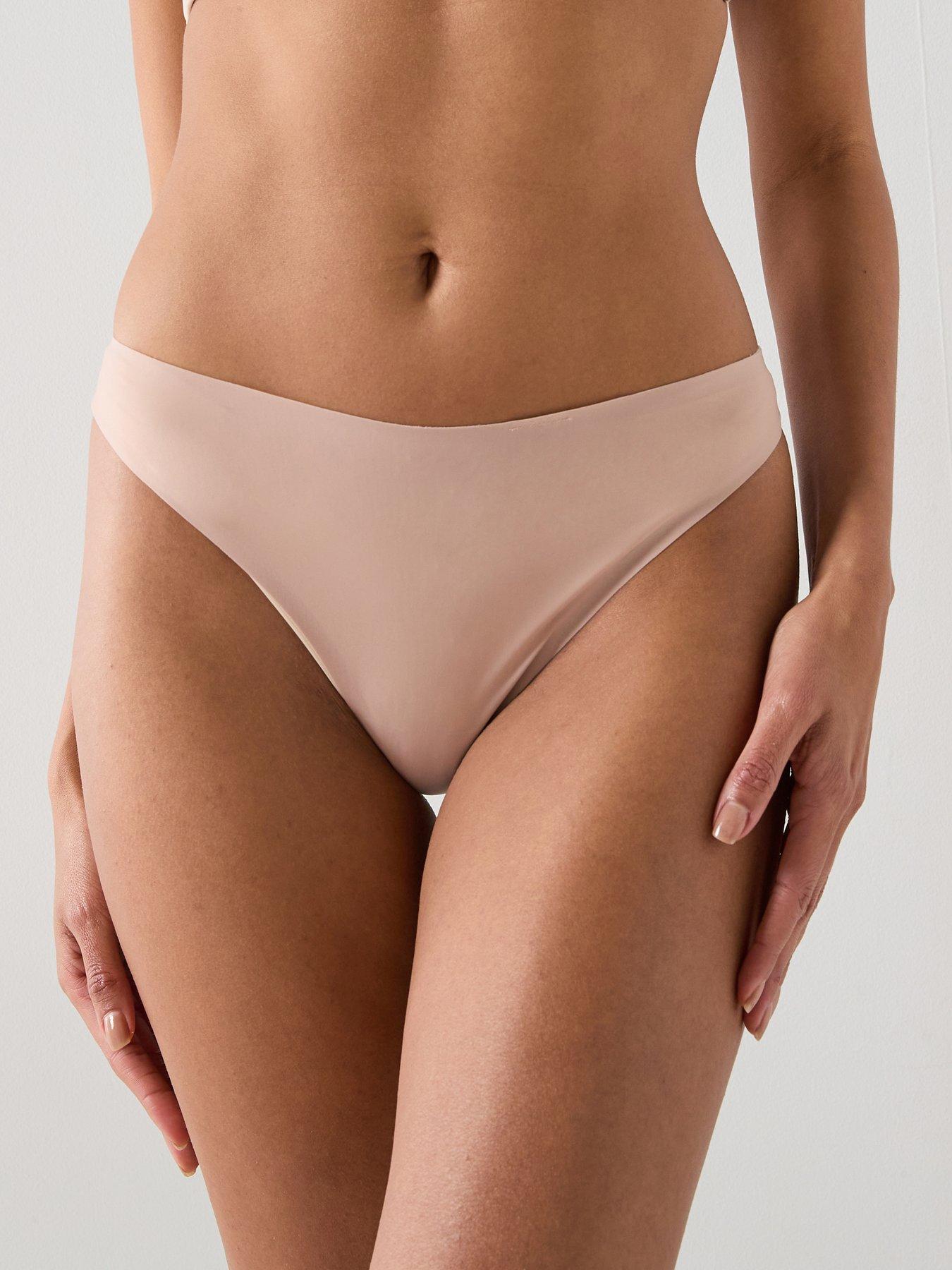 front image of calvin-klein-thong-brown