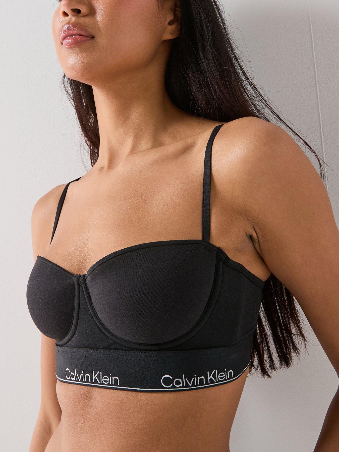 Image 4 of 5 of Calvin Klein Icon Cotton Modal Longline Balconette Bra - Black