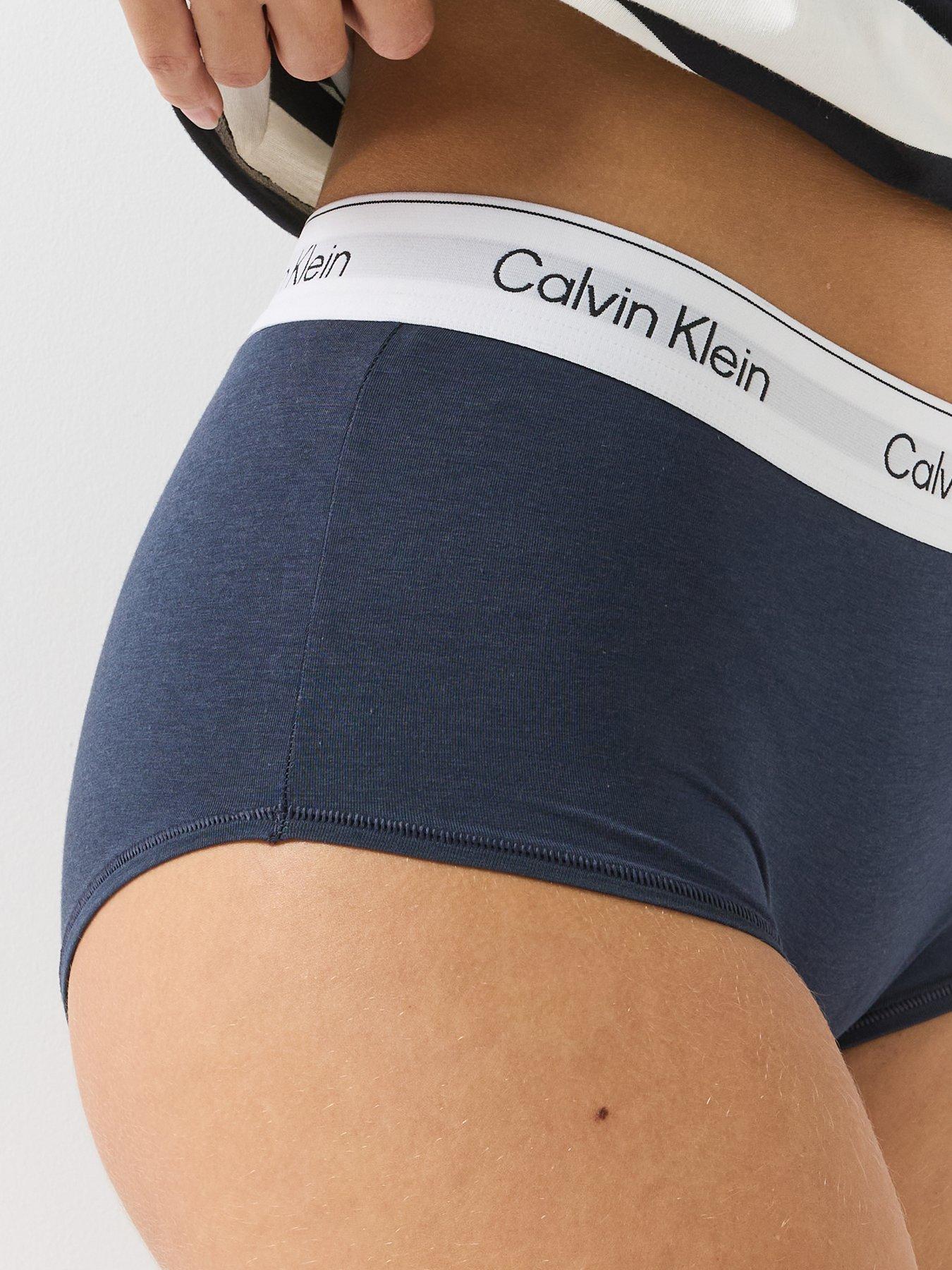 Image 6 of 6 of Calvin Klein Women's Modal Blend Icon Logo Waistband Boyshorts - Black