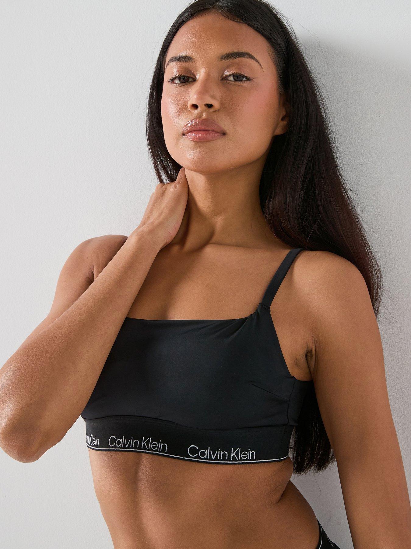 Image 1 of 5 of Calvin Klein Square Neck Bralette - Black