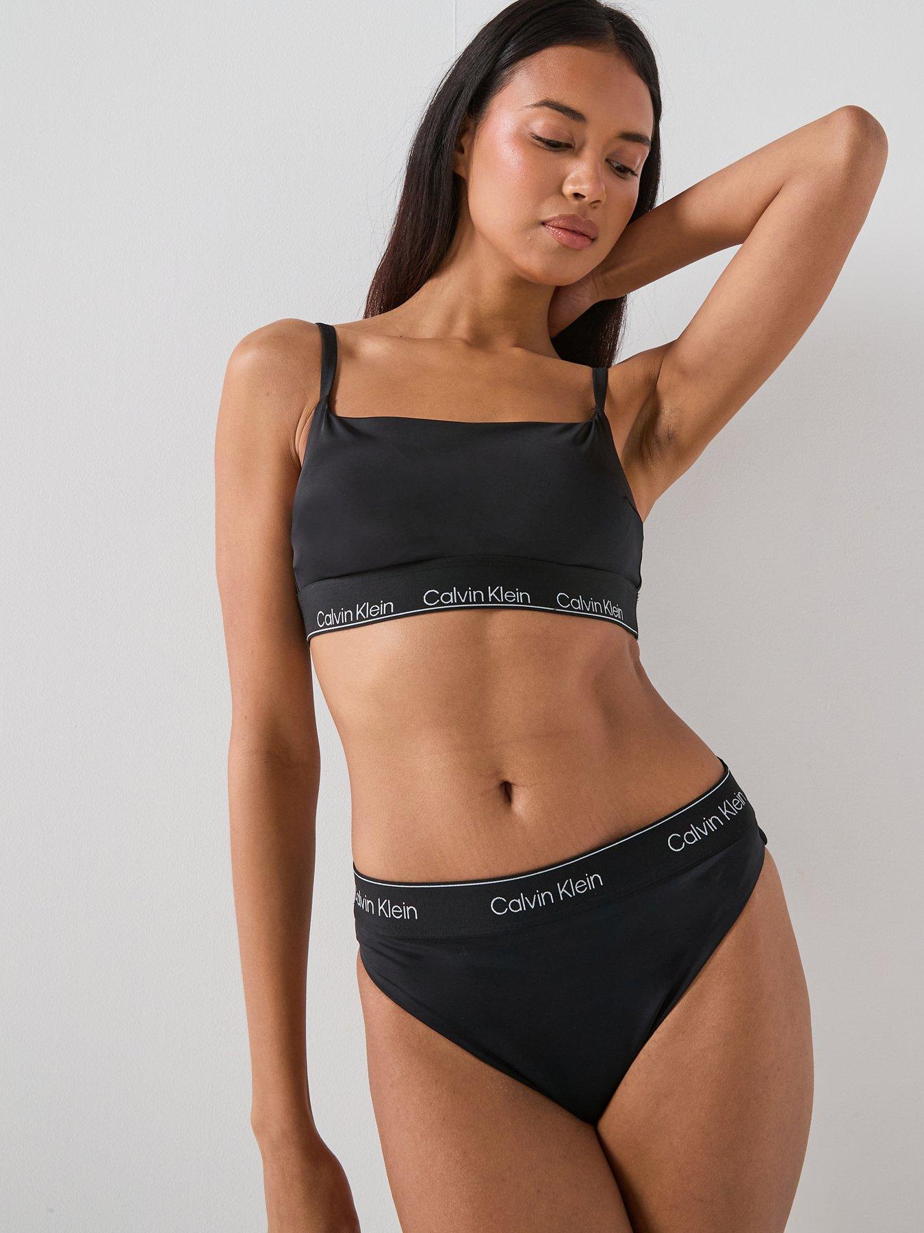 Image 3 of 5 of Calvin Klein Square Neck Bralette - Black