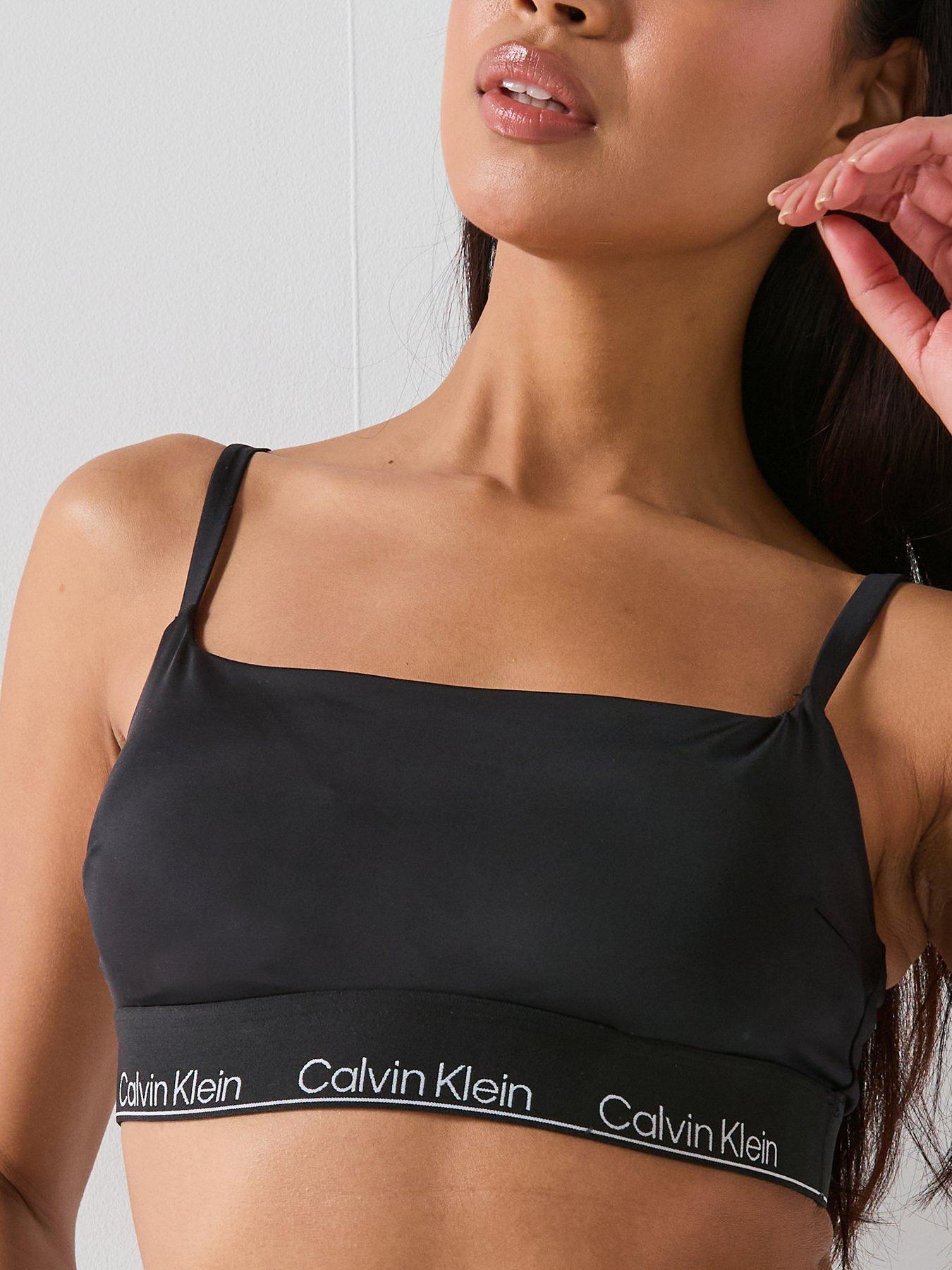 Image 4 of 5 of Calvin Klein Square Neck Bralette - Black