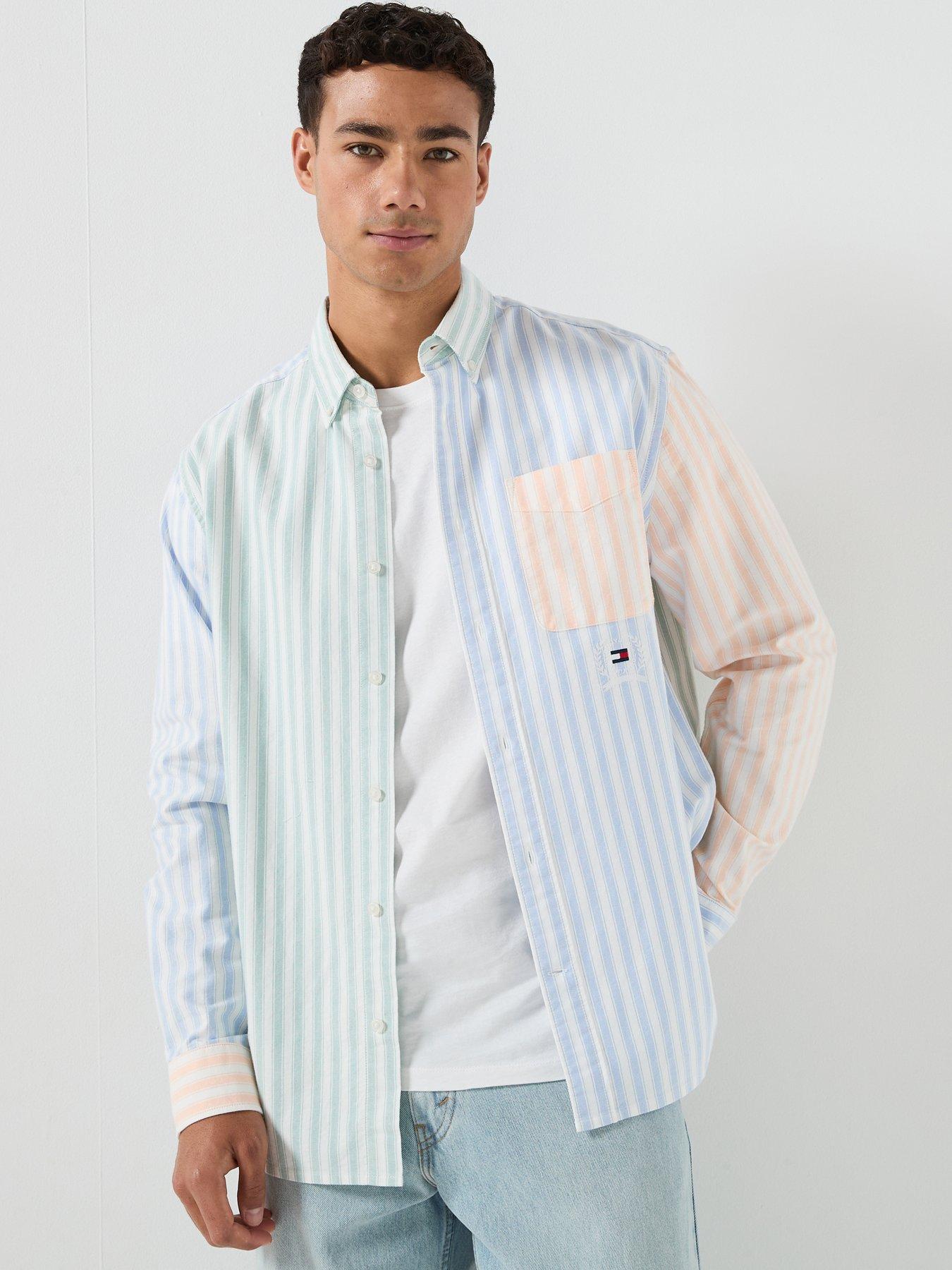Tommy Jeans Relaxed Oxford Fun Stripe Shirt - Blue Twilight