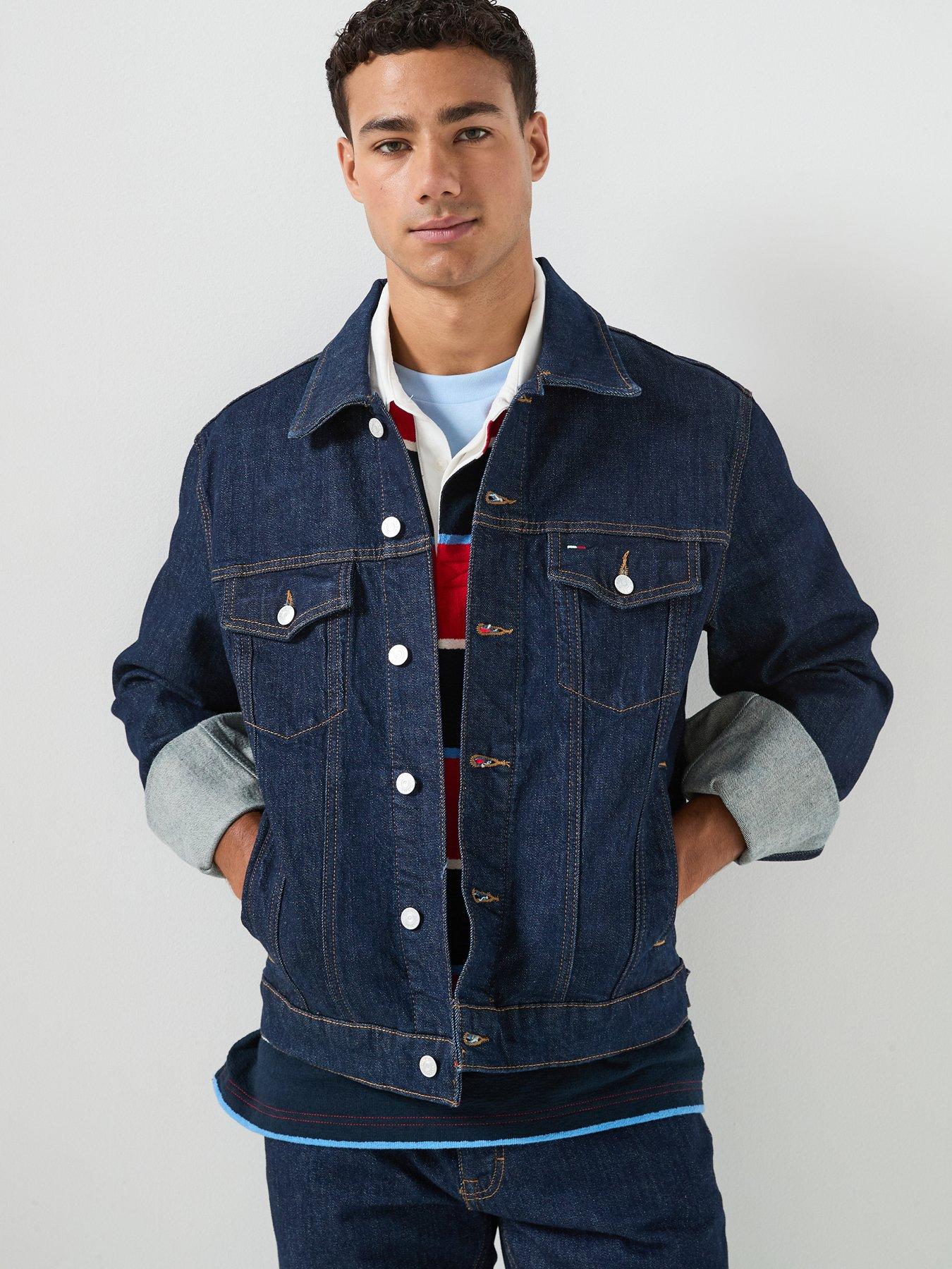 Image 1 of 6 of Tommy Jeans Ryan Regular Denim Trucker Jacket - Dark Blue
