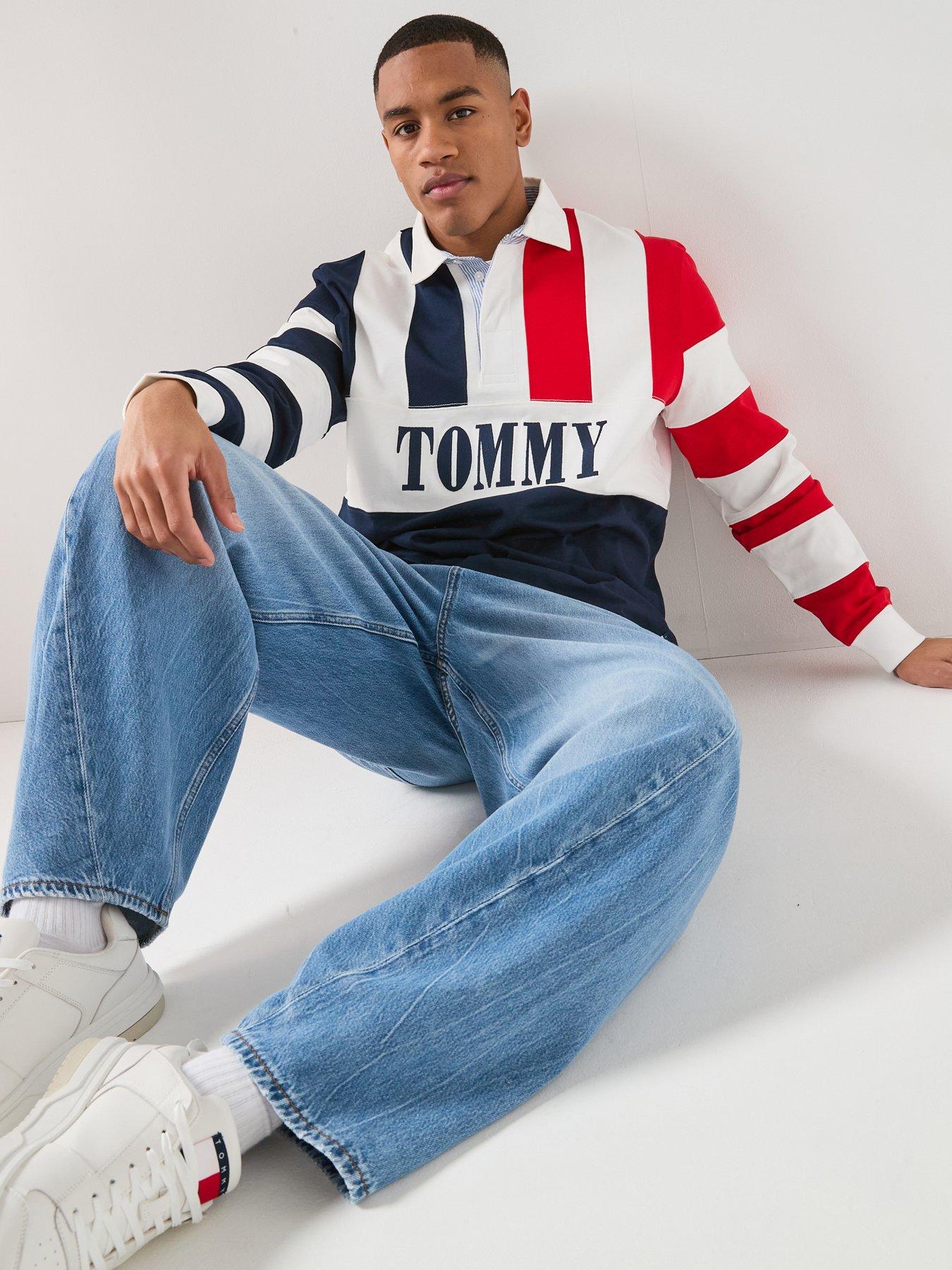 Tommy Jeans Relaxed Archive Rugby Long Sleeve Polo Shirt - Dark Night Navy