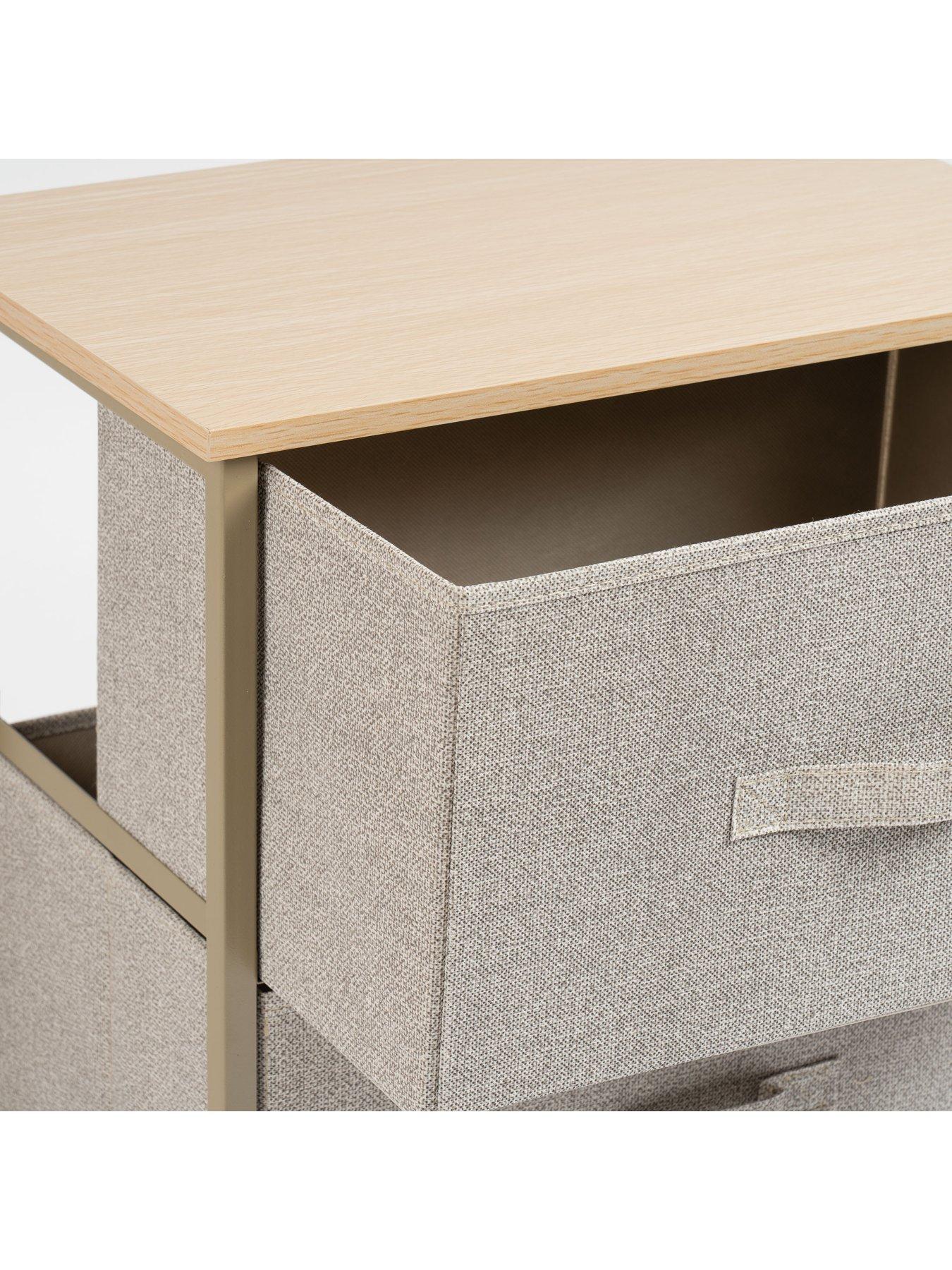 Image 4 of 4 of Scottish Everlastings Taylor Bedside Table With Fabrc Drawers