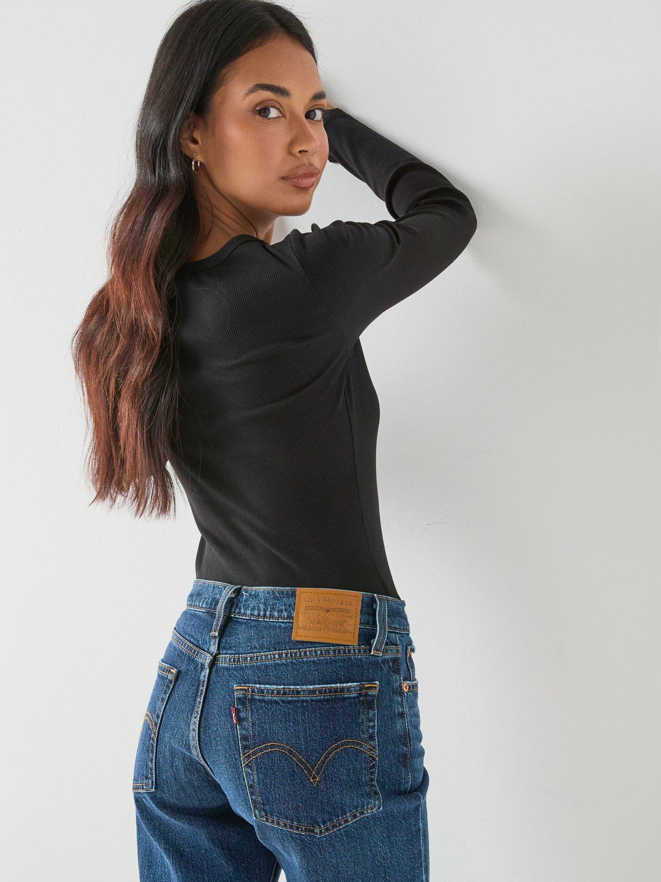  image of levis-wedgie-straight-jeans-blue