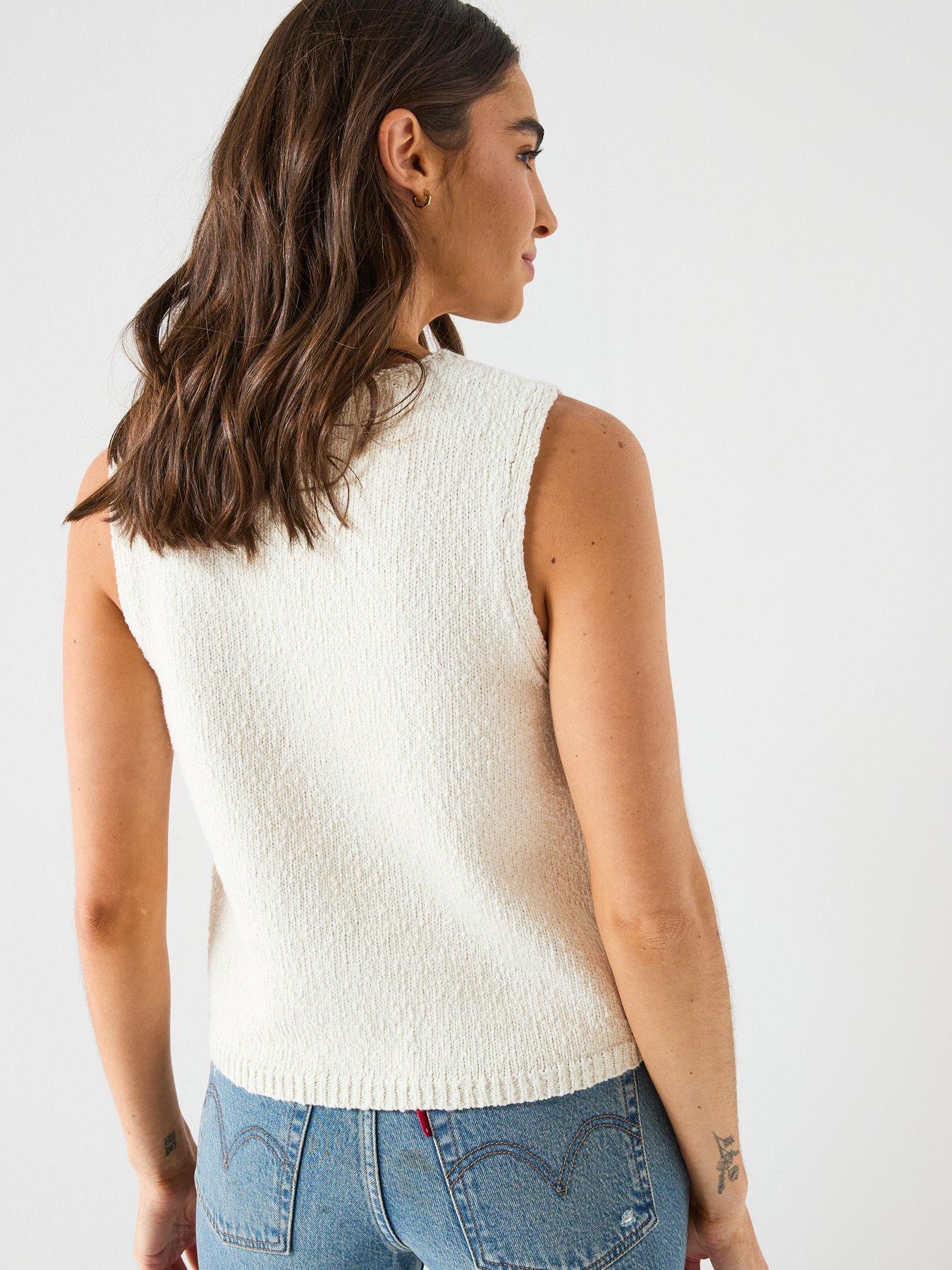 Image 2 of 6 of Levi's Helen Mini Boucle Vest - Beige