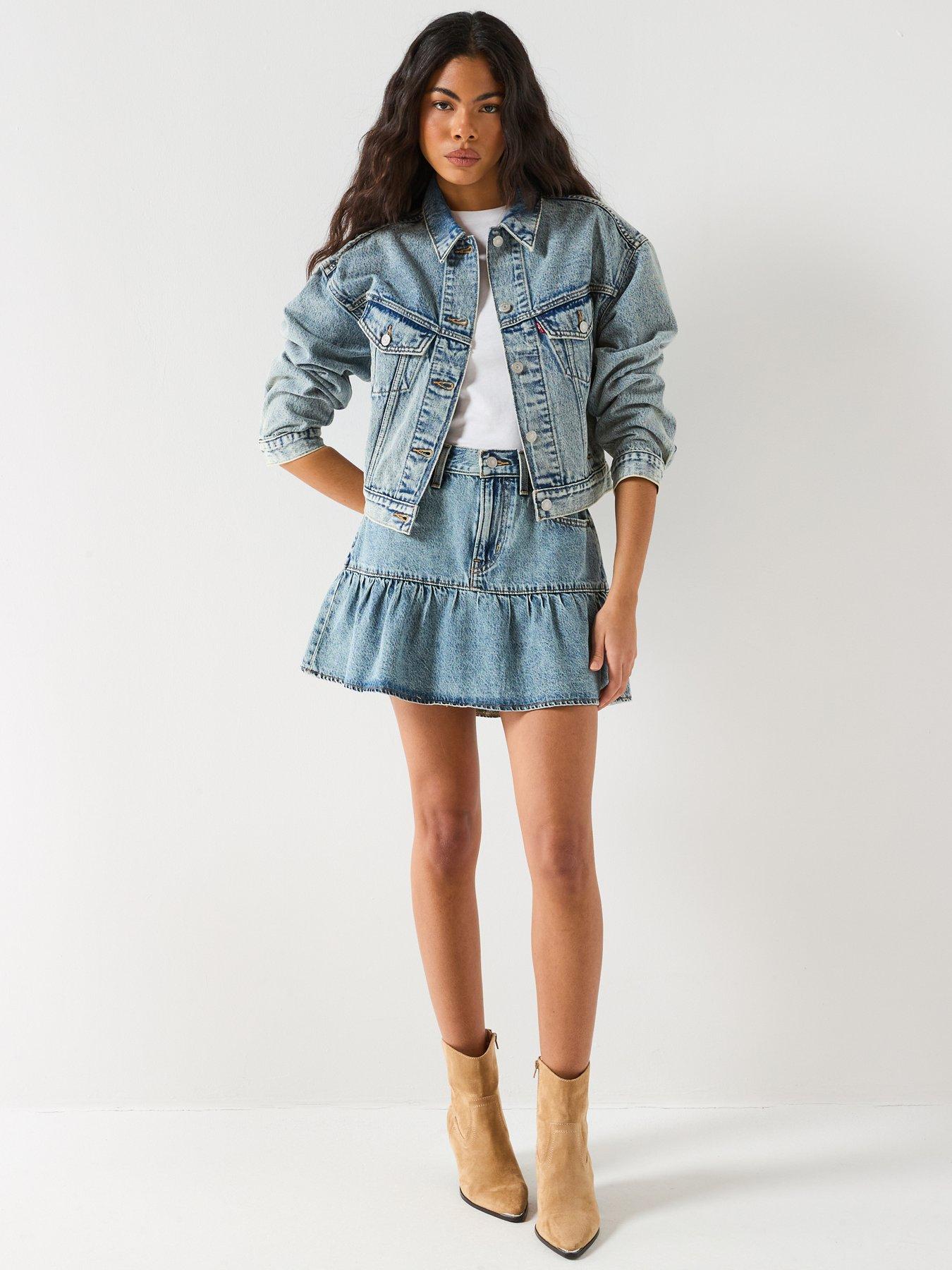  image of levis-flounce-mini-skirt-blue