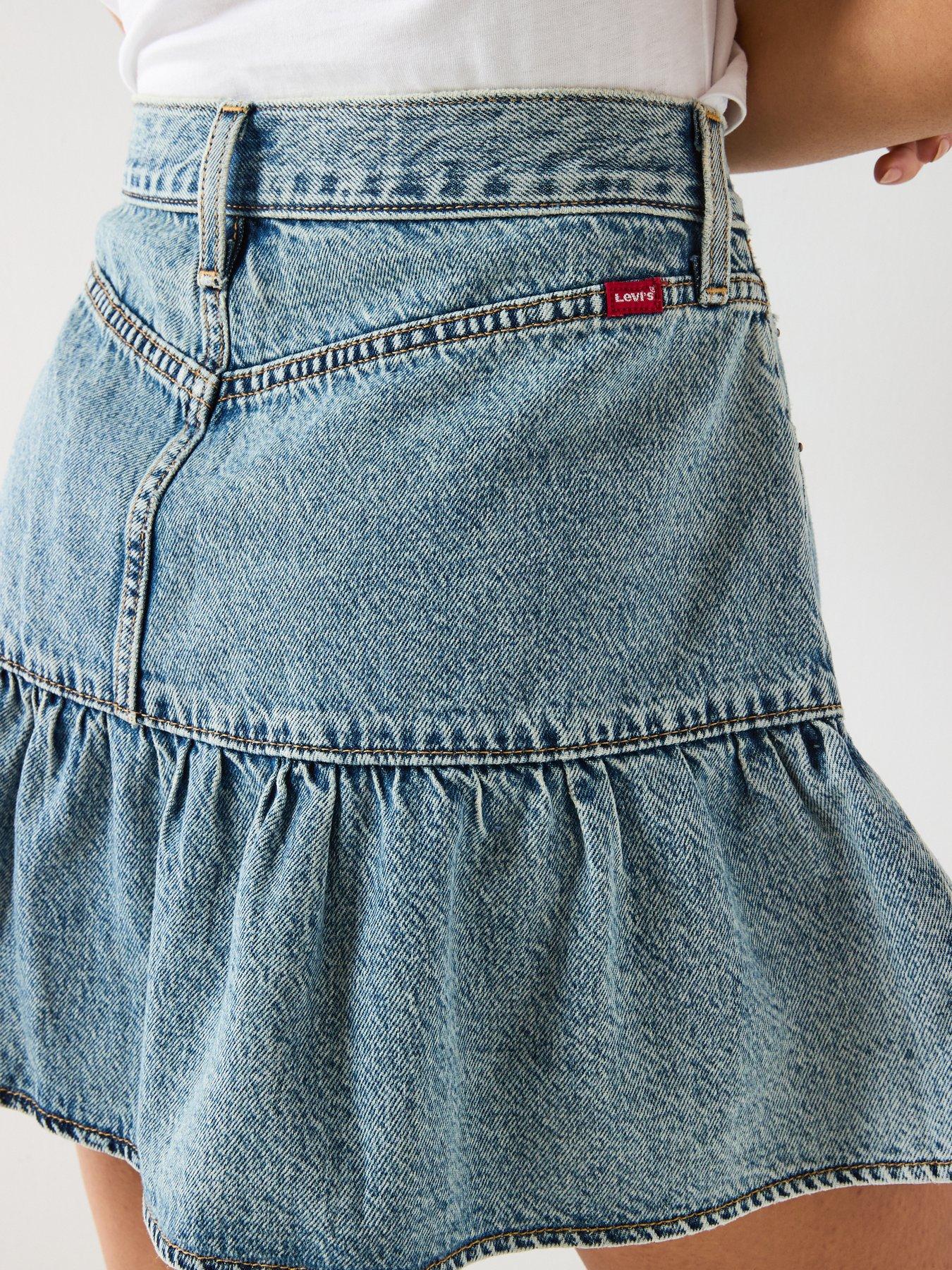  image of levis-flounce-mini-skirt-blue