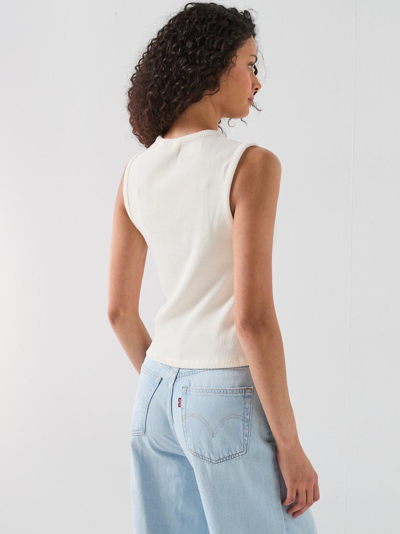 Image 2 of 6 of Levi's Rory Short Sleeve Button Up Top - White