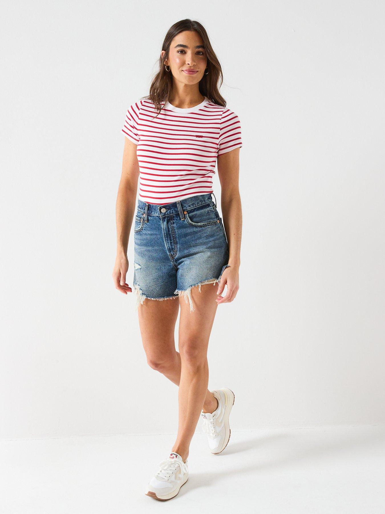 Image 3 of 6 of Levi's Ribcage Shorts - Blue